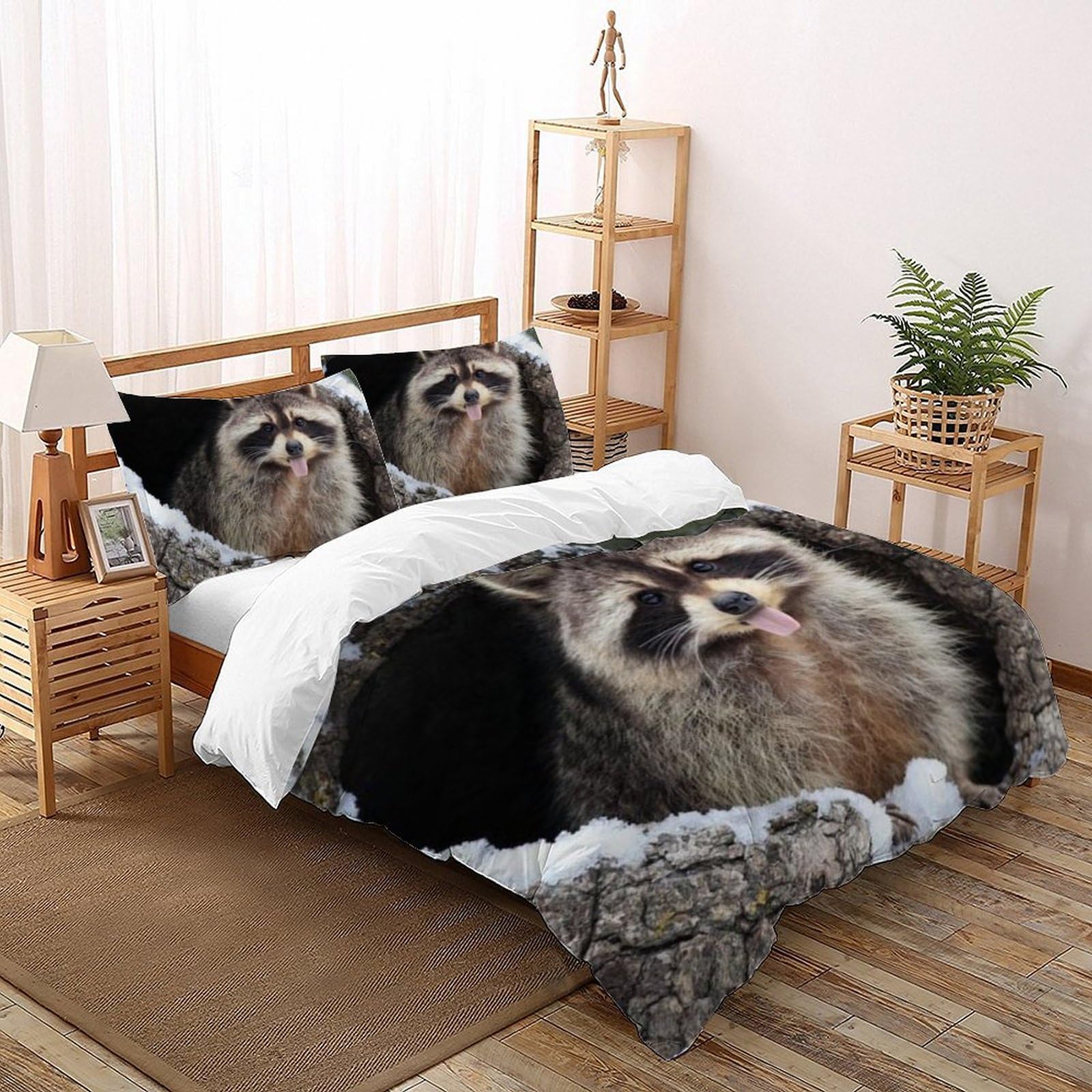 Housse de couette raton laveur king microfibre sans repassage