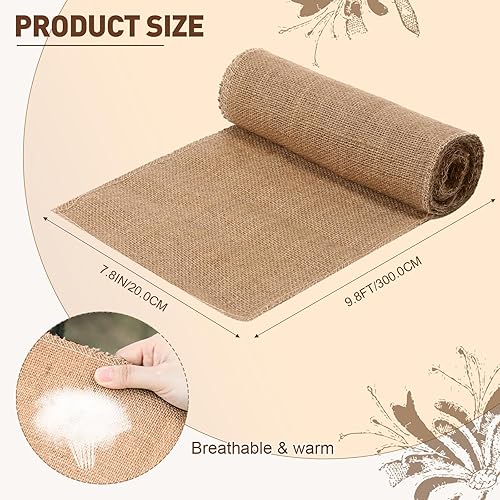 Miniatura 2 de 12 rollos protectores de árbol de arpillera natural de 118 pies, envolturas de árbol de 7.8 x 9.8 pies para proteger la corteza, cubiertas de