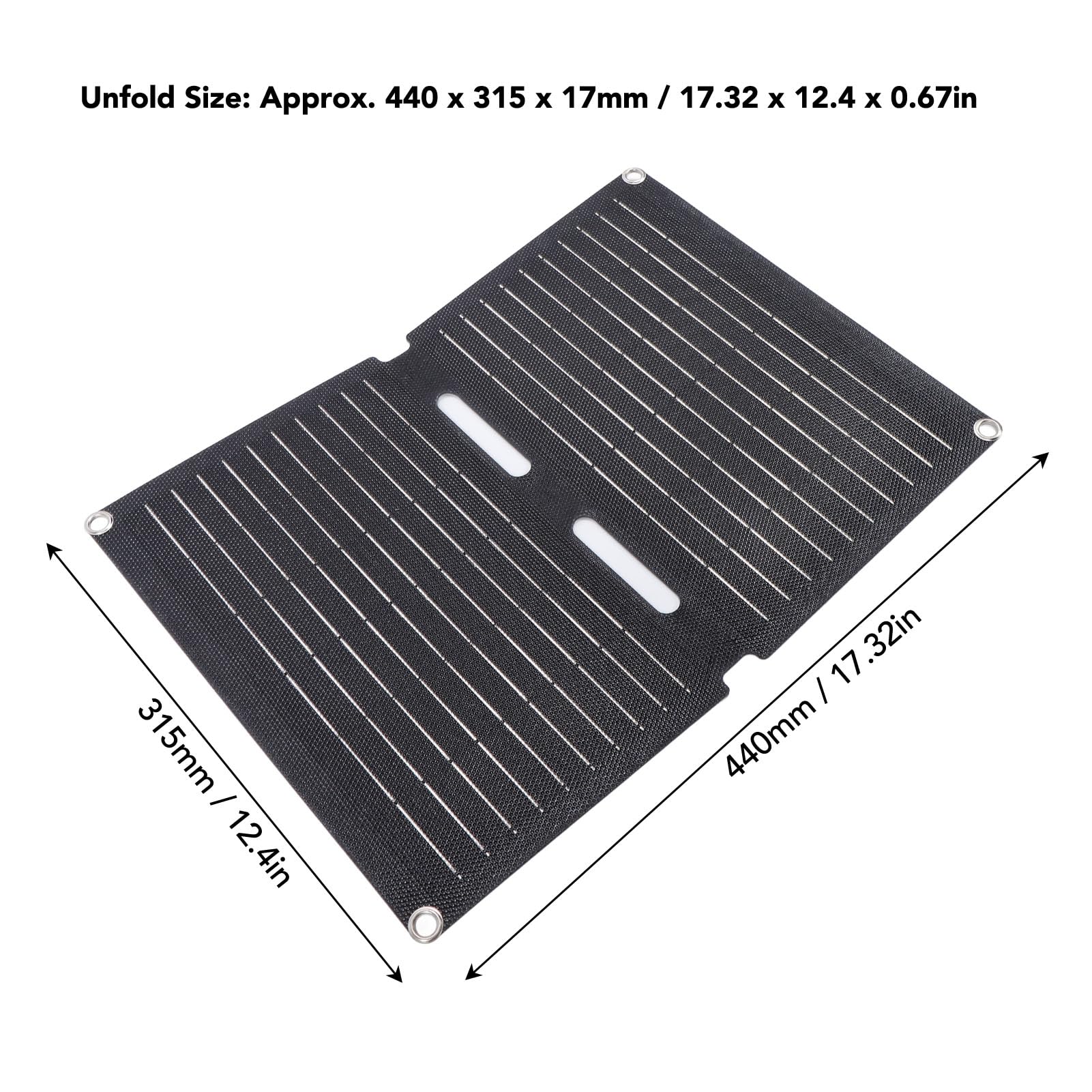EMUKOEP Caricatore Portatile a Pannello Solare da 20 W con Materiale ETFE di Lunga Durata per Campeggio con Fotocamera del Telefono, 12 V