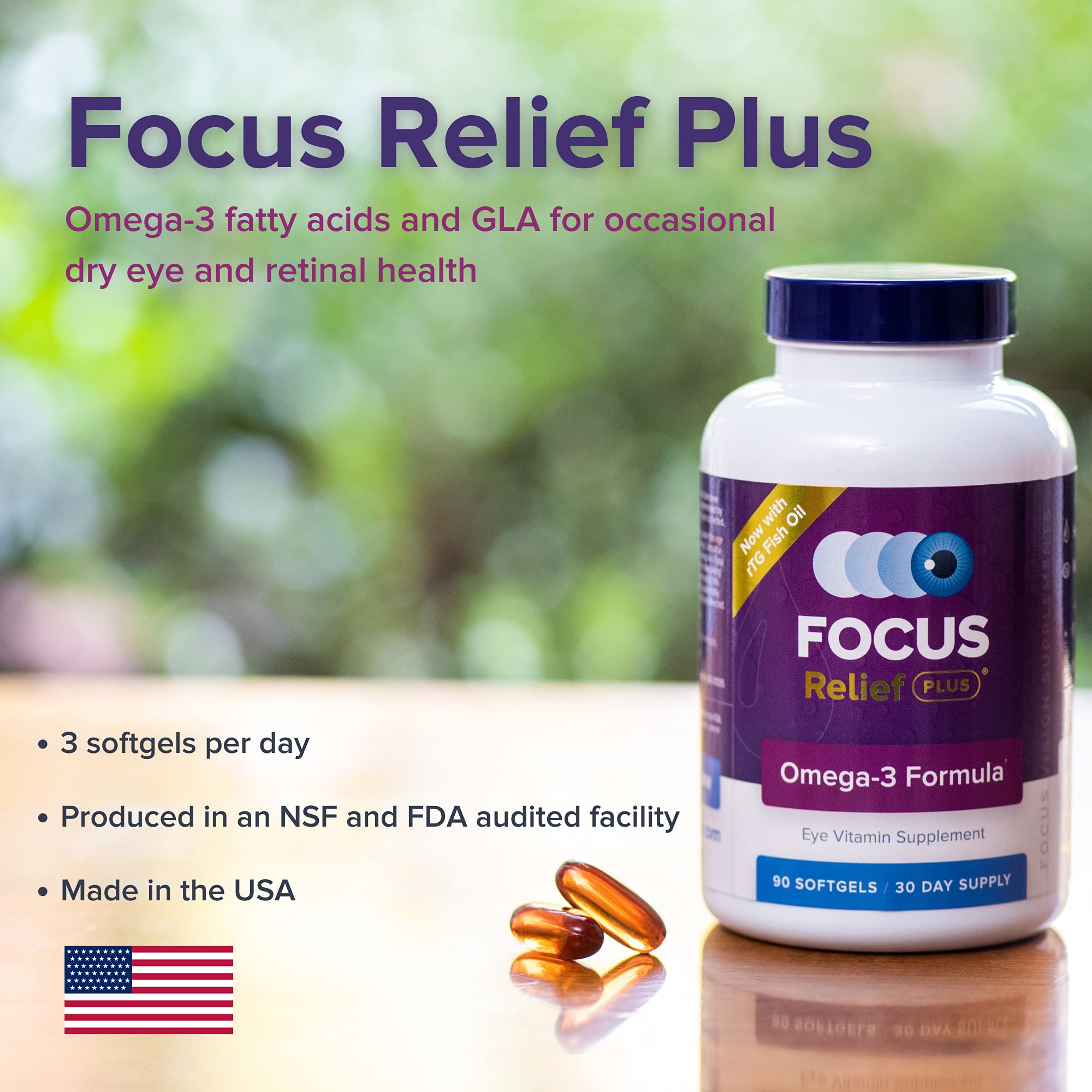 Buy Focus Relief Plus Dry Eye Formula (90 ct. 30 Day Supply) Dry Eye