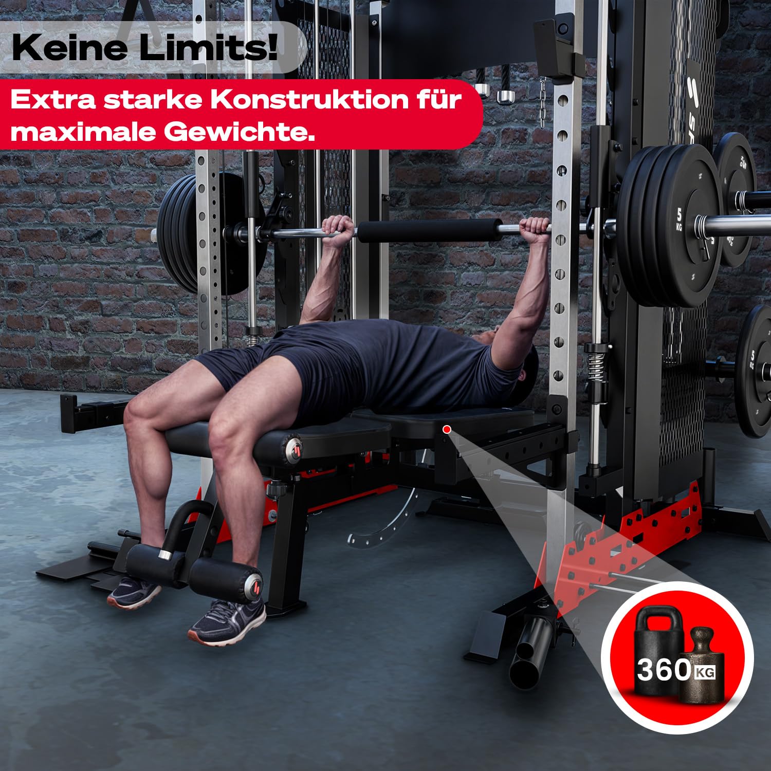 Sportstech Hantelbank BRT700 für Zuhause, 21in1 Schrägbank & Flachbank mit Bankdrücken, 360 kg Belastung, Rückentrainer, bench press, Krafttraining, Ganzkörper, Home Gym, Multifunktionsbank