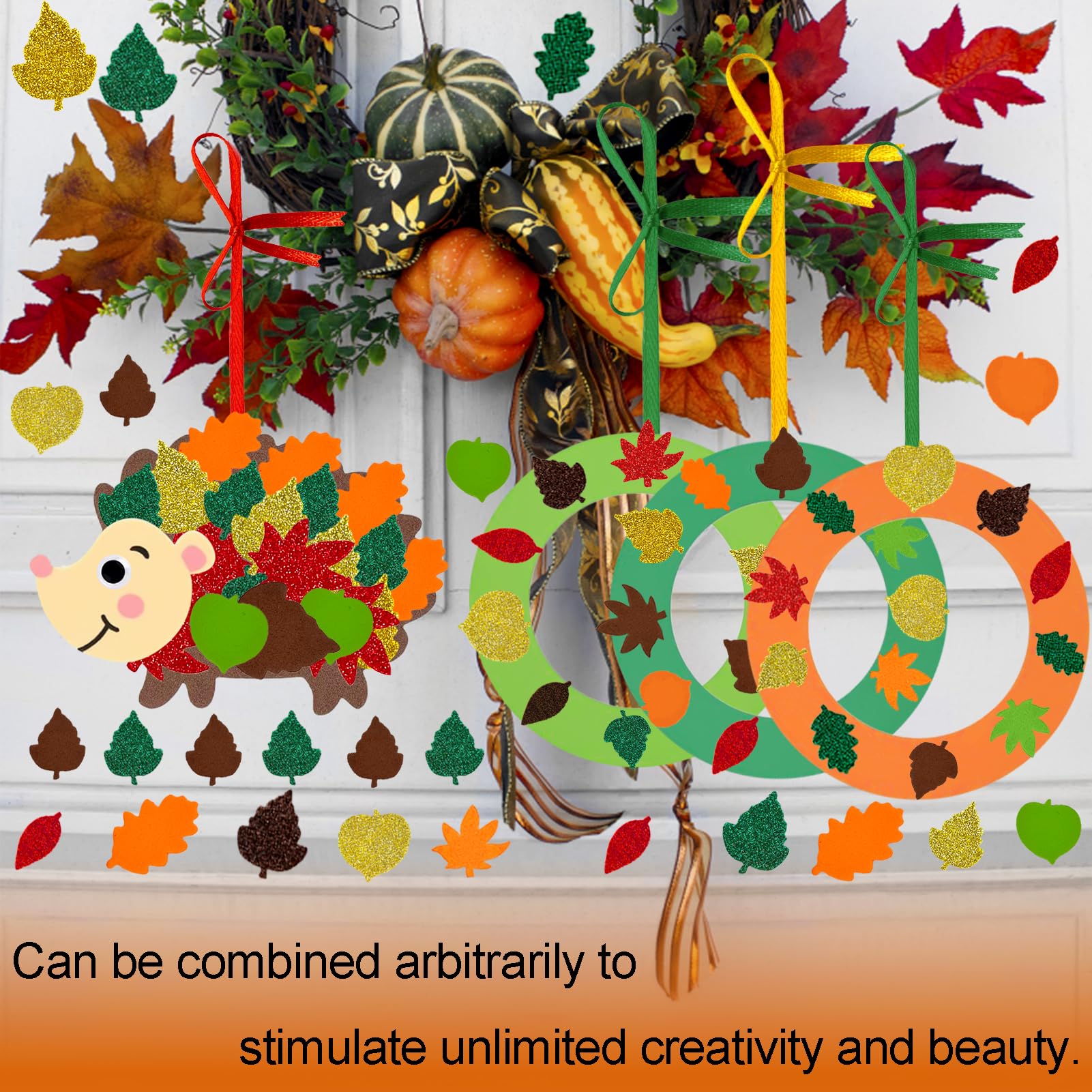 Kit Erizo Búho Kit Manualidades Erizo Y Búho Para Niños - Set Otoño Con  Fieltro Y Accesorios Coronas Fieltro Niños, image size:1601x1601