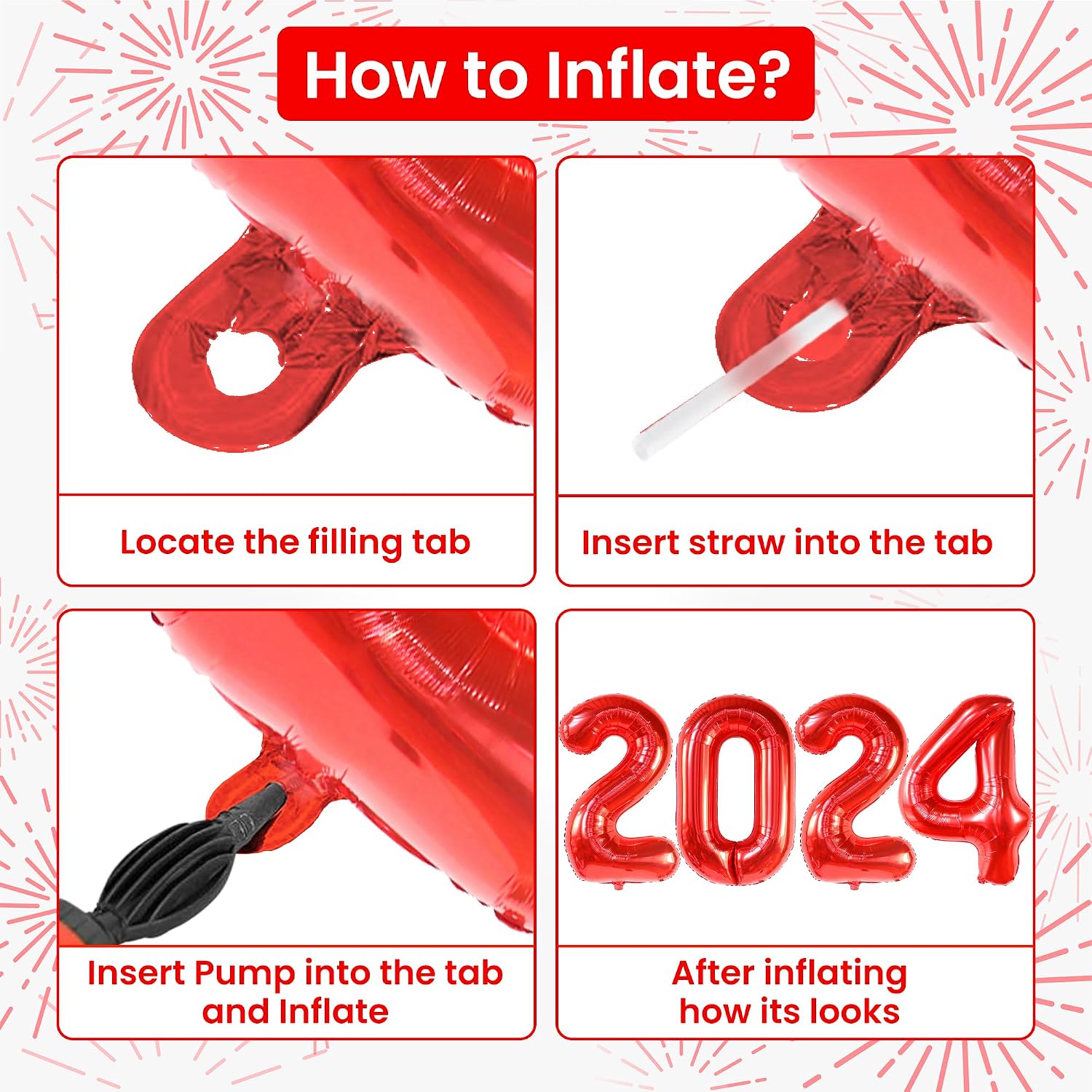 KatchOn, Red 2024 Balloons Graduation - Huge, 42 Inch | 2024 Red Balloons | 2024 Foil Balloons | Graduation Decorations Class of 2024 Balloons | Graduation Balloons, Graduation Party Decorations