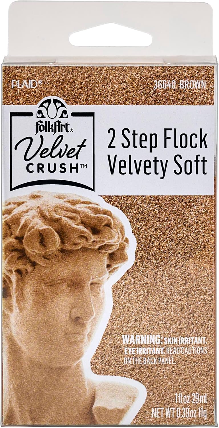 FolkArt Velvet Crush 2 Part Flocking Kit, Brown