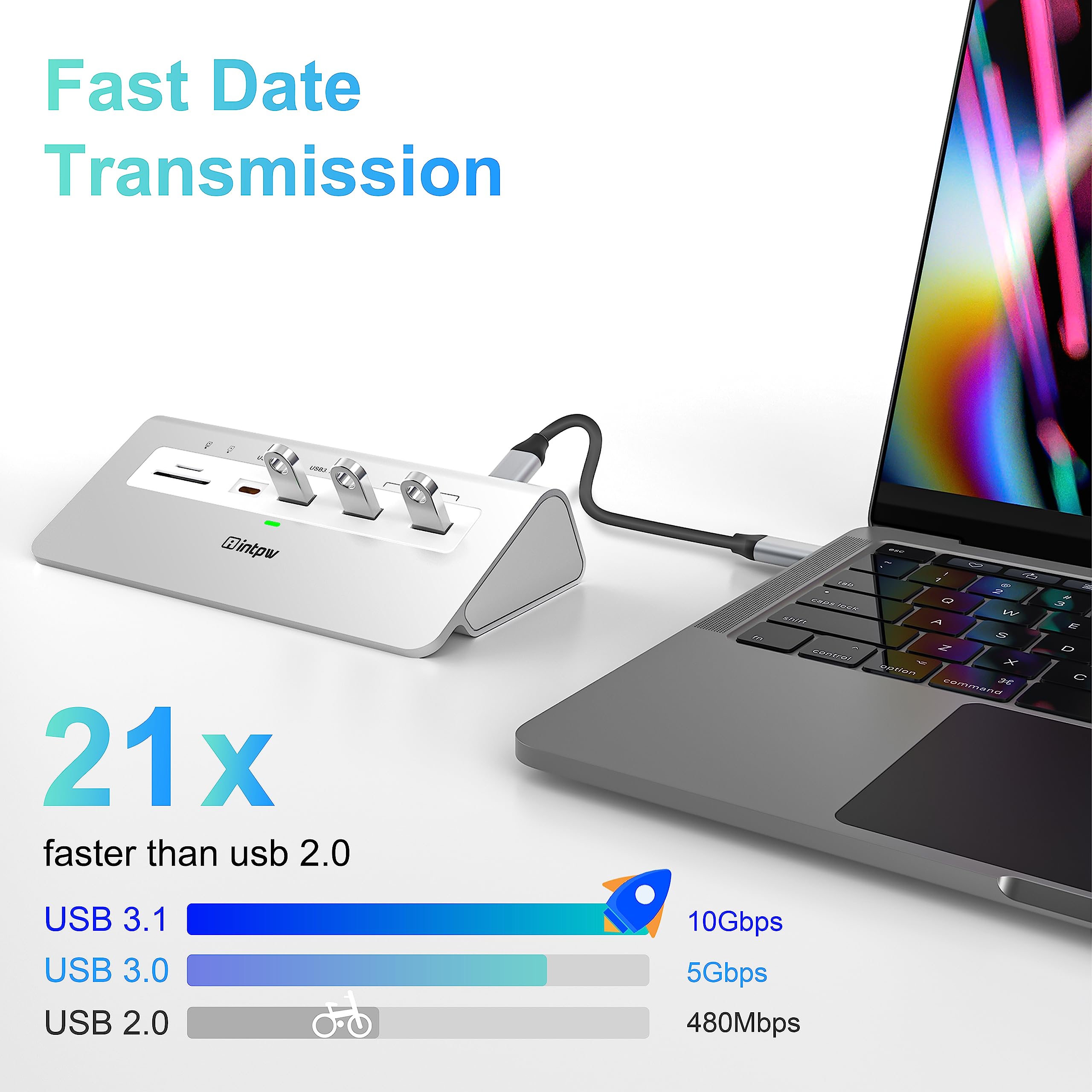 Docking station USB C triplo monitor, 14-IN-1 Docking Station per laptop 10Gbps con 2 HDMI/DP 4K, USB A/C 3.1, 2 USB 3.0, PD 100W, Ethernet, SD/TF 3.0, Mic/Audio, host di tipo C per Mac, Windows,