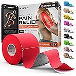 Kinesiology Tape-Incredible Support for Athletic Sports and Recovery + Free Taping Guide - Pre-Cut 2 inch 16.4 feet (Crimson Red + Free Taping Guide, 1 Pack)