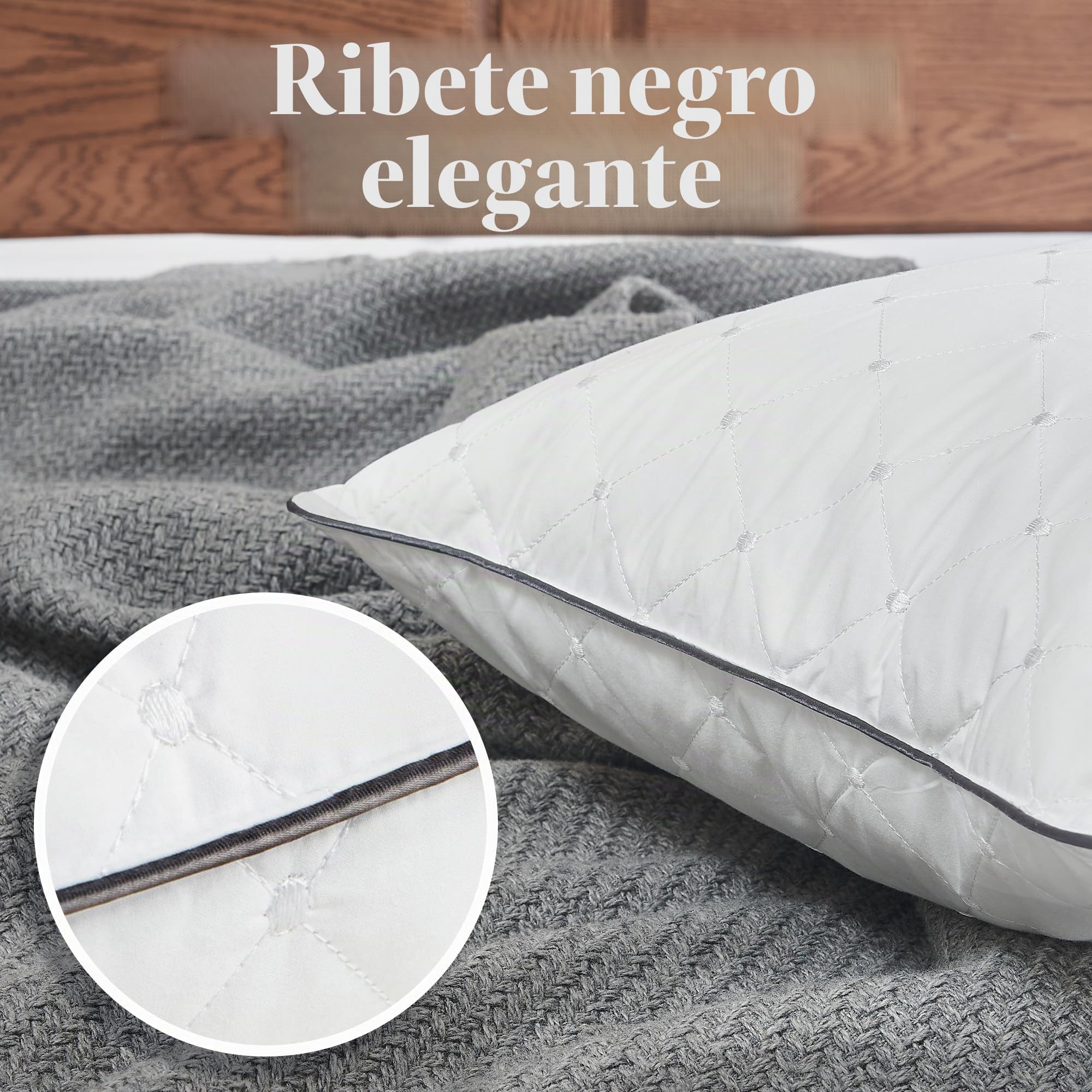 Deodar Almohada de plumón y Pluma de Ganso, 100% algodón Transpirable con Funda, Suave y cómoda, Lavable a máquina, certificación Oeko-Tex y RDS, 40 × 70 cm, Blanco