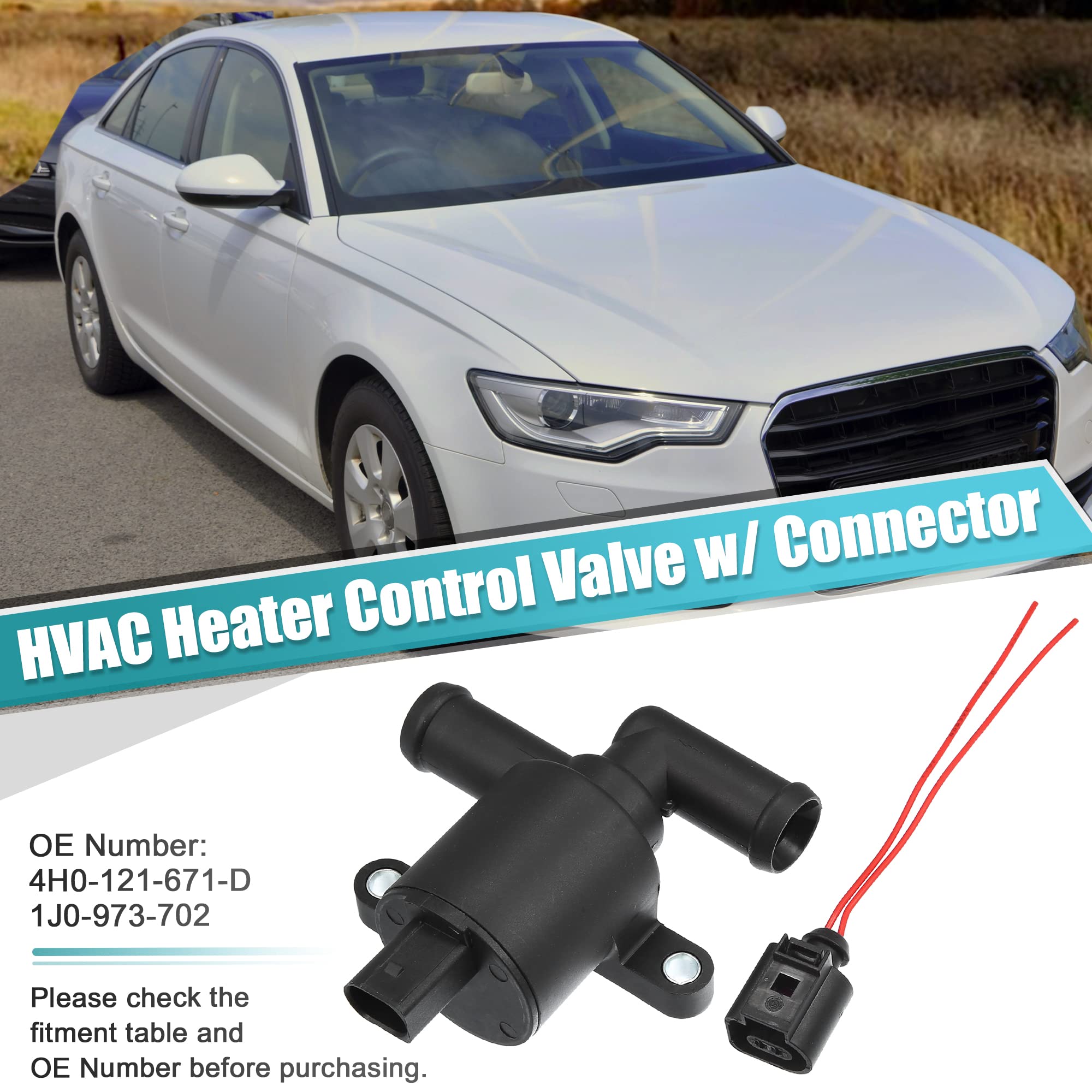 X AUTOHAUX Heizregler Magnetventil Bausatz Für Audi A4 1 Stück | Kunststoff, Metall, Schwarz, 21mmx2, 110mm, 90mm, OE:4H0121671D,1J0973702, Für Audi A5,A6,Q7,Q5, Für VW Golf,Passat