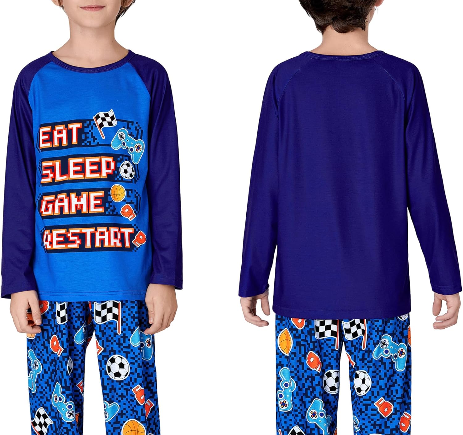 Beezizac Pajamas for Boys Game/Ninja/Dinosaur Long Sleeve & Pants PJ Size 6-18 - Image 2