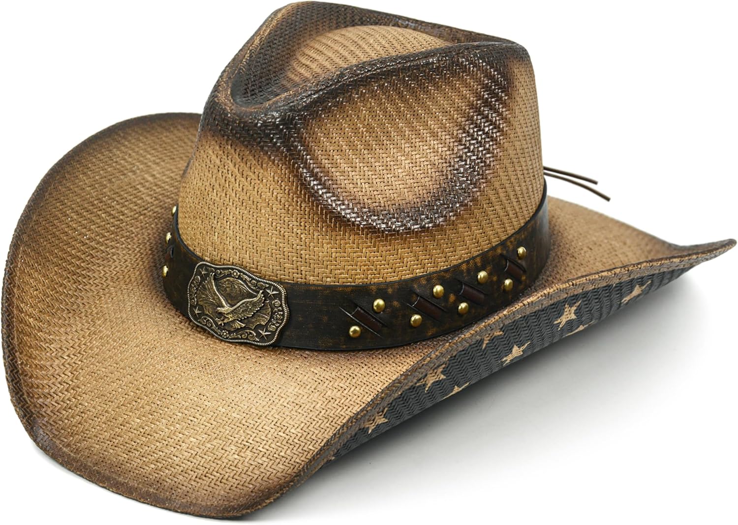 FLUFFY SENSE. Straw Cowboy Hat for Women and Men – Western Sun Hat for Country Concert, Rodeo and Cowgirl Outfits
