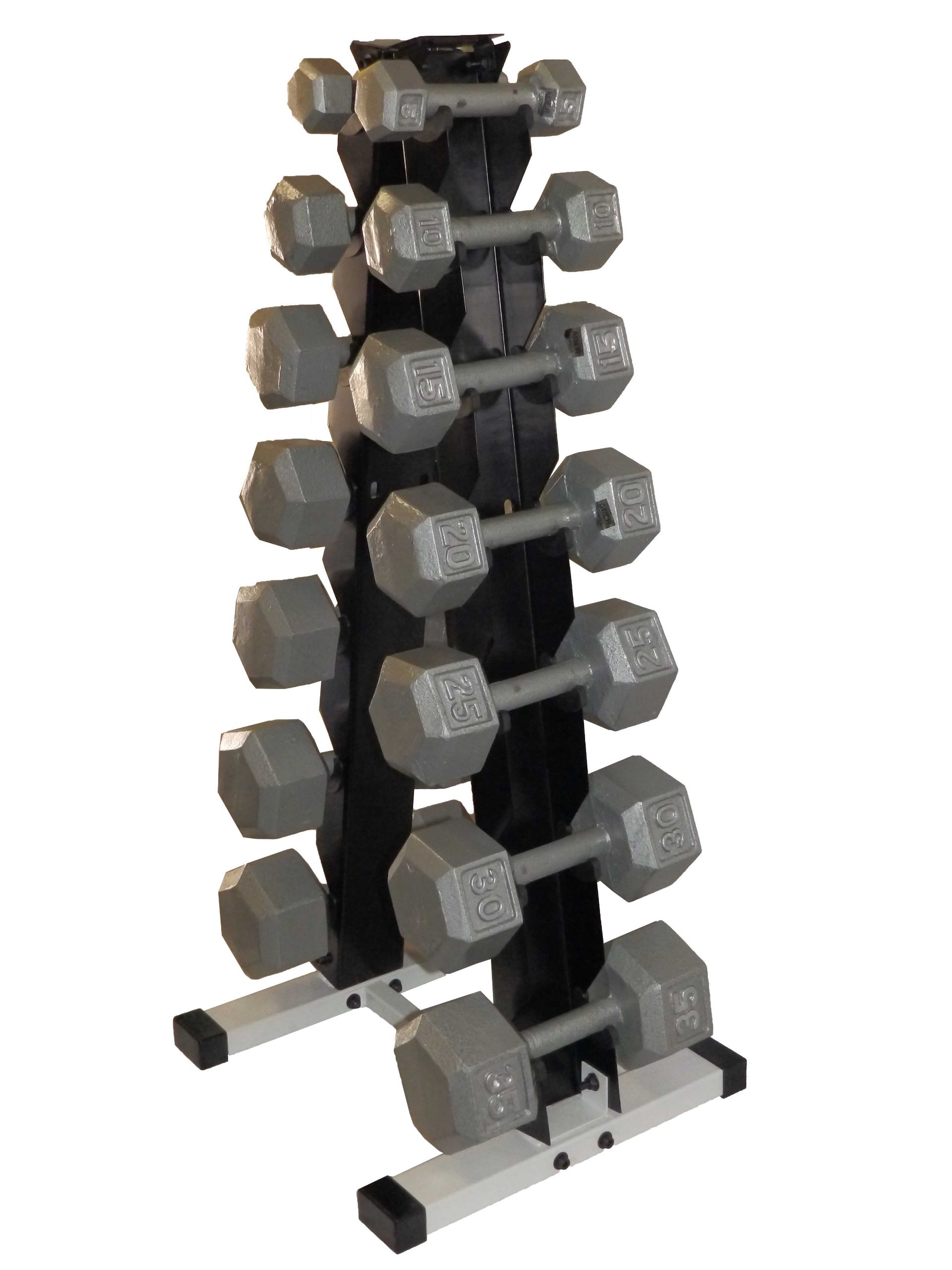 Ader 7 Pair Dumbbell Rack with Hexgon Dumbbell Set. (Total 310Lbs)