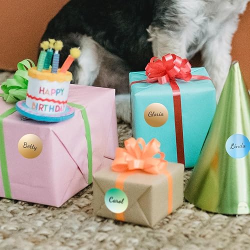 Miniatura 5 de Yeachlaing Etiquetas adhesivas térmicas redondas marrones de 2 pulgadas, etiquetas térmicas directas circulares autoadhesivas, etiquetas adhesivas