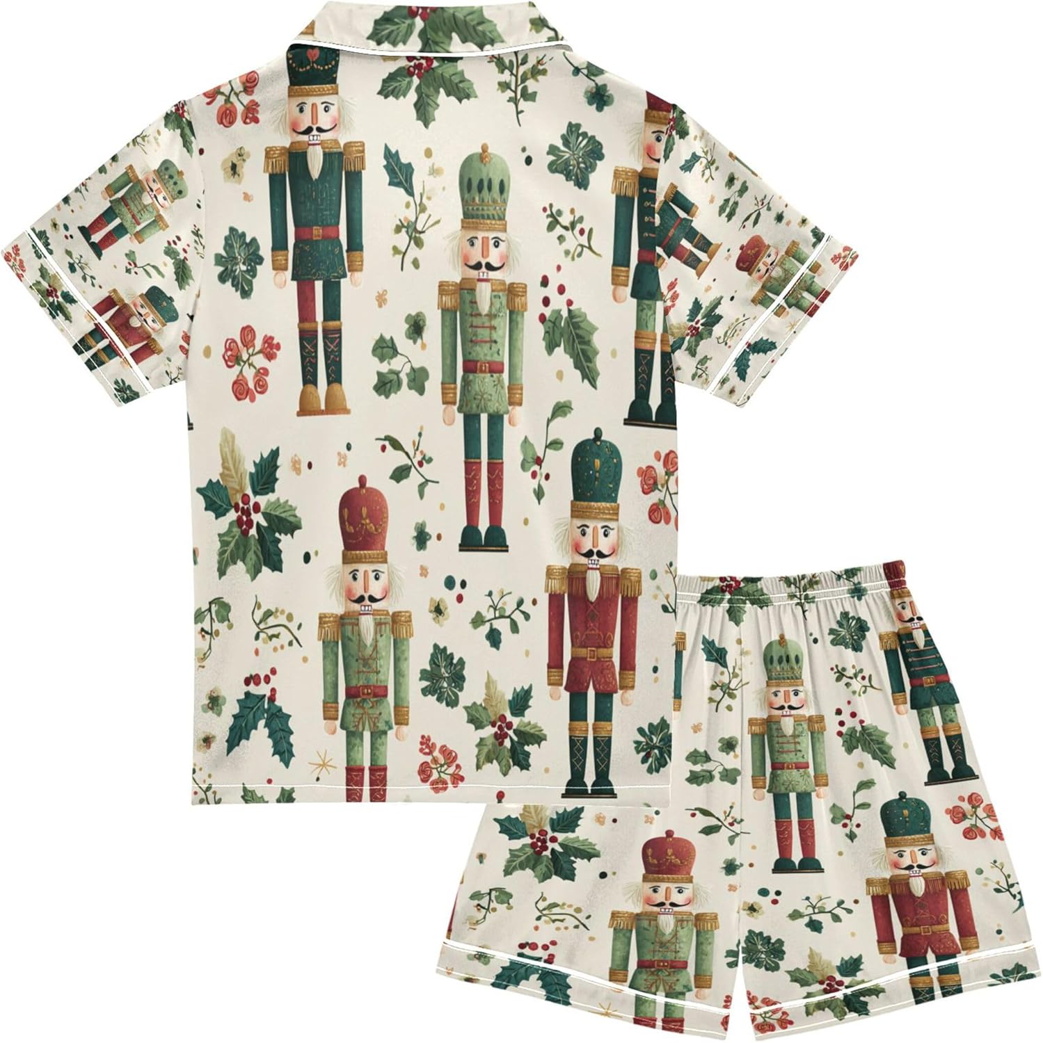 Silk Pajama Sets Short Sleeve Pajamas Soft Sleepwear 2 Piece Pjs Set