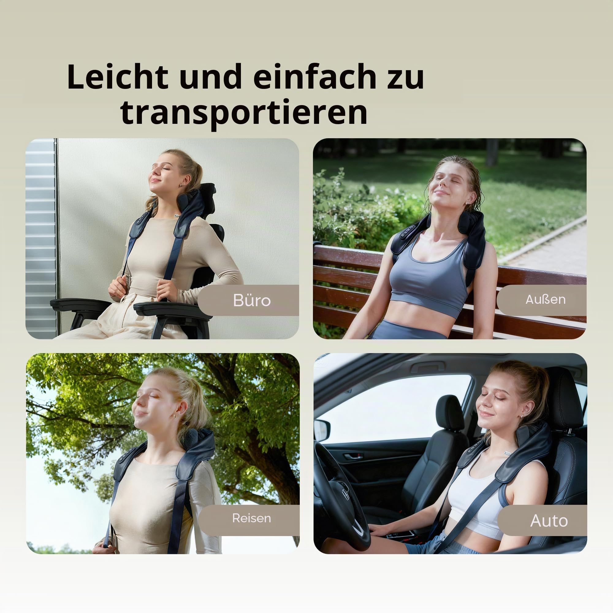 Real Relax Nackenmassagegerät mit Wärme,3D Shiatsu Rückenmassagegerät Massagegerät Nacken, Schultern,Beine, Elektrische Massagegerät Geschenke für Männer & Frauen