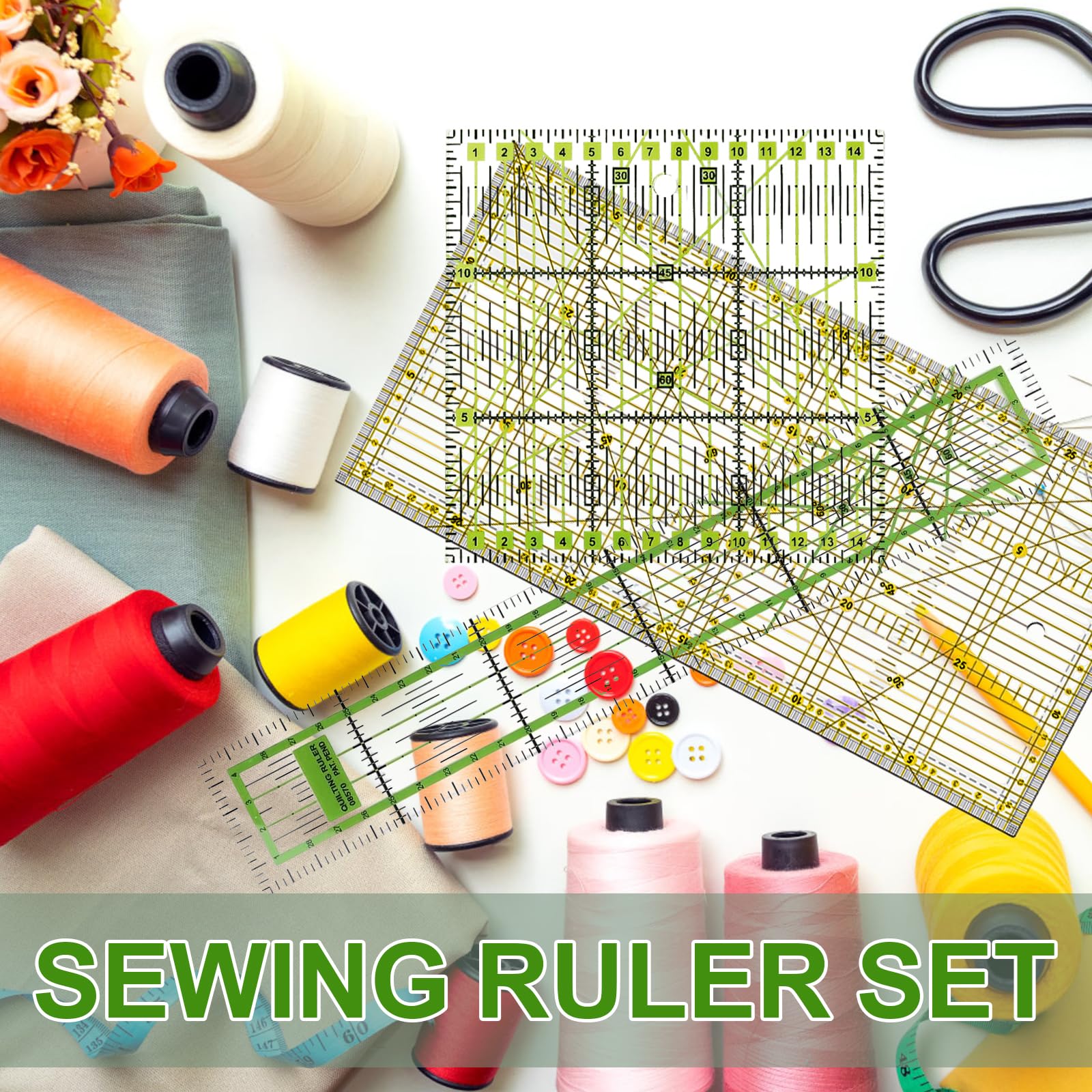 3 Sewing Ruler - Scale per Cucire - Righello per Sarti - Adatto A Una Varietà di Forme Artigianali, Ampiamente Utilizzate In Trapunti, Misurazioni, Motivi di Cucito, Dipinti E Mestieri