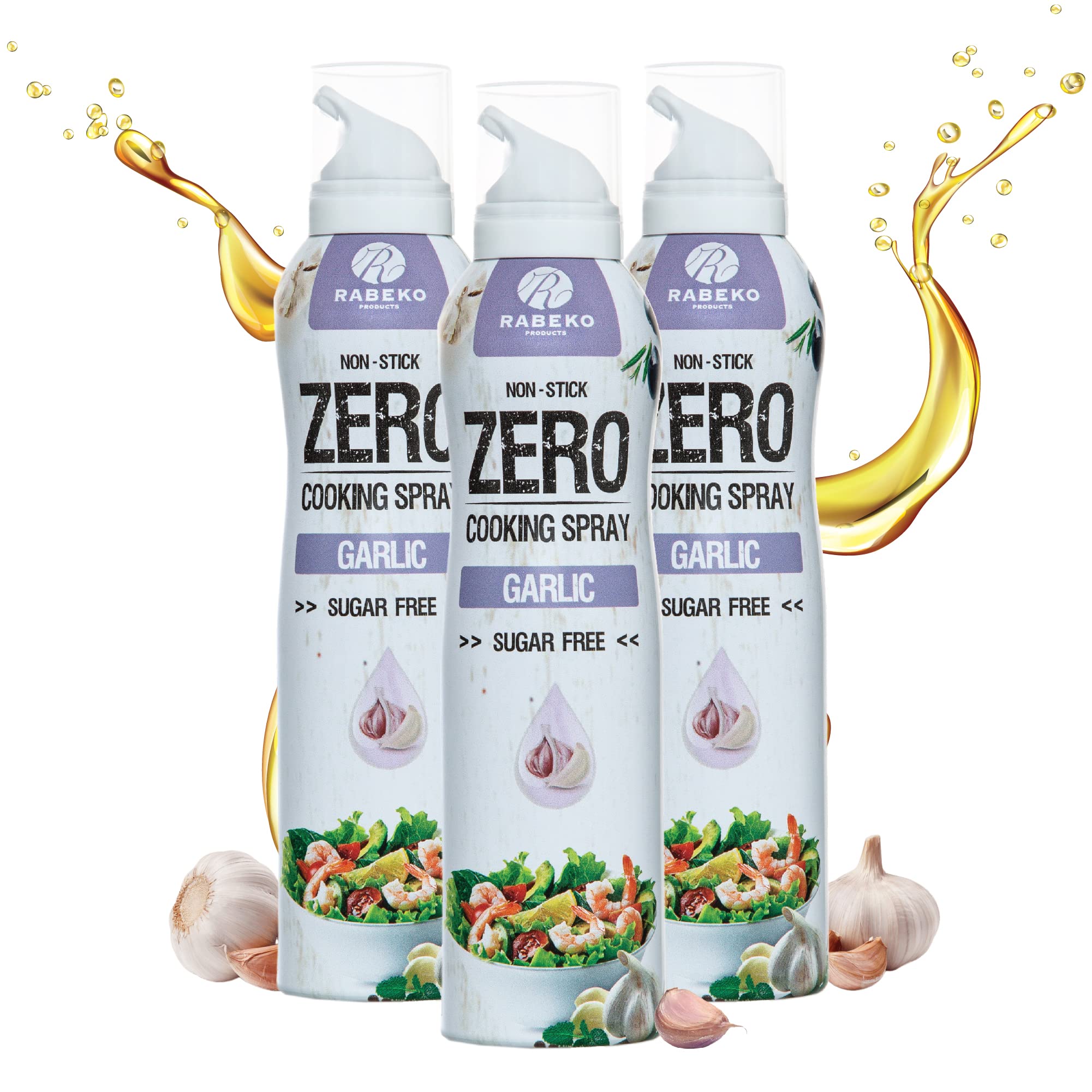 Rabeko Zero spray para cocinar bajo en calorías | HIERBAS ITALIANAS | 800 raciones, 2 kcal por pulverización | Spray para freír, asar y hornear | sin aditivos, sin azúcar|sin gluten 2 x 200ml — view 11