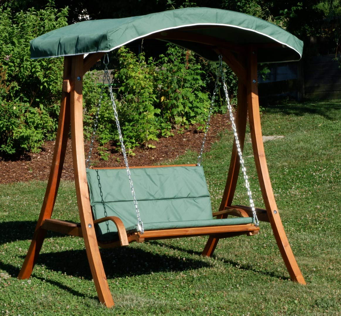 Design balancelle de Jardin Fauteuil de Jardin mélèze Bois avec Toit modèle Rio-Vert de AS-S