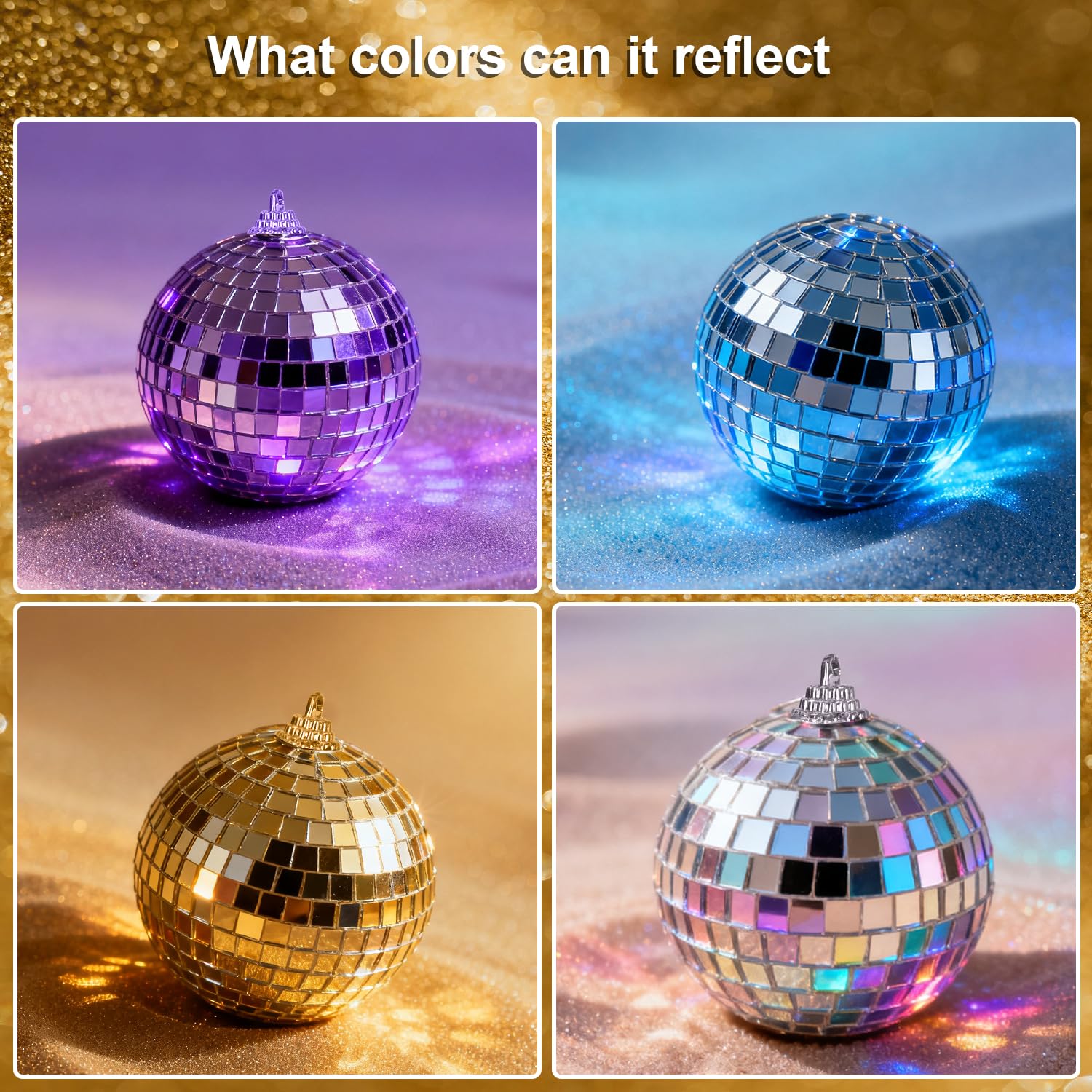 Boule à Facettes Disco Dorée Des Années 70, 30 Cm