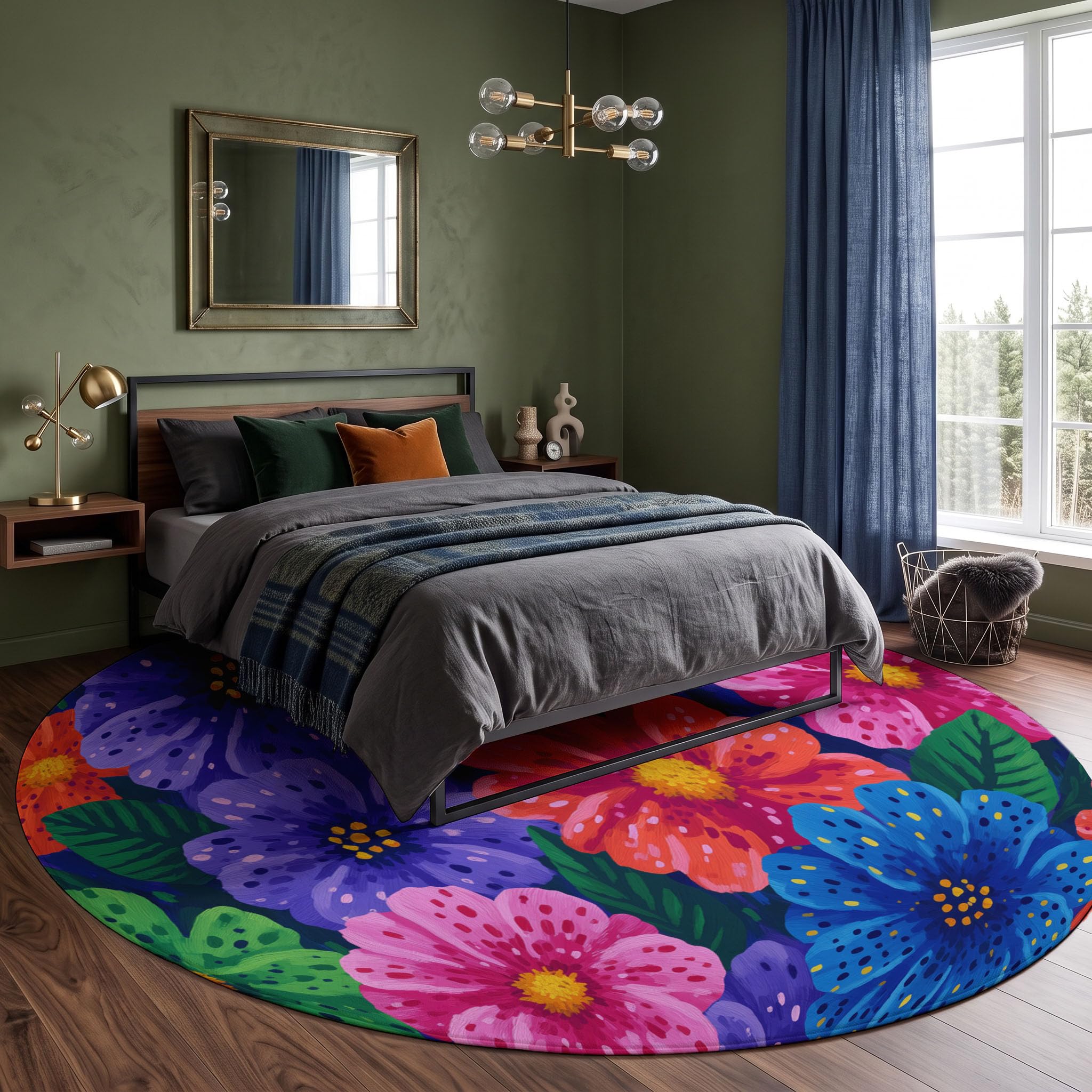 Lavable Tapis Rond Minimalisme