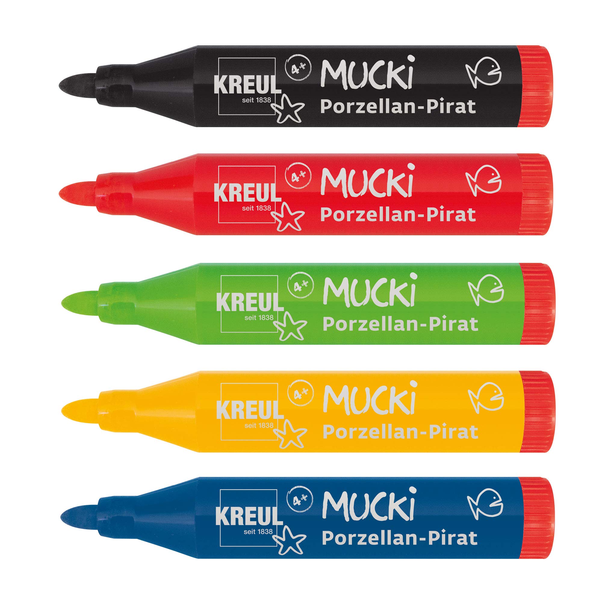 Kreul 553031-Set Bambini Mucki, 3 Pezzi setola, Sintetico e
