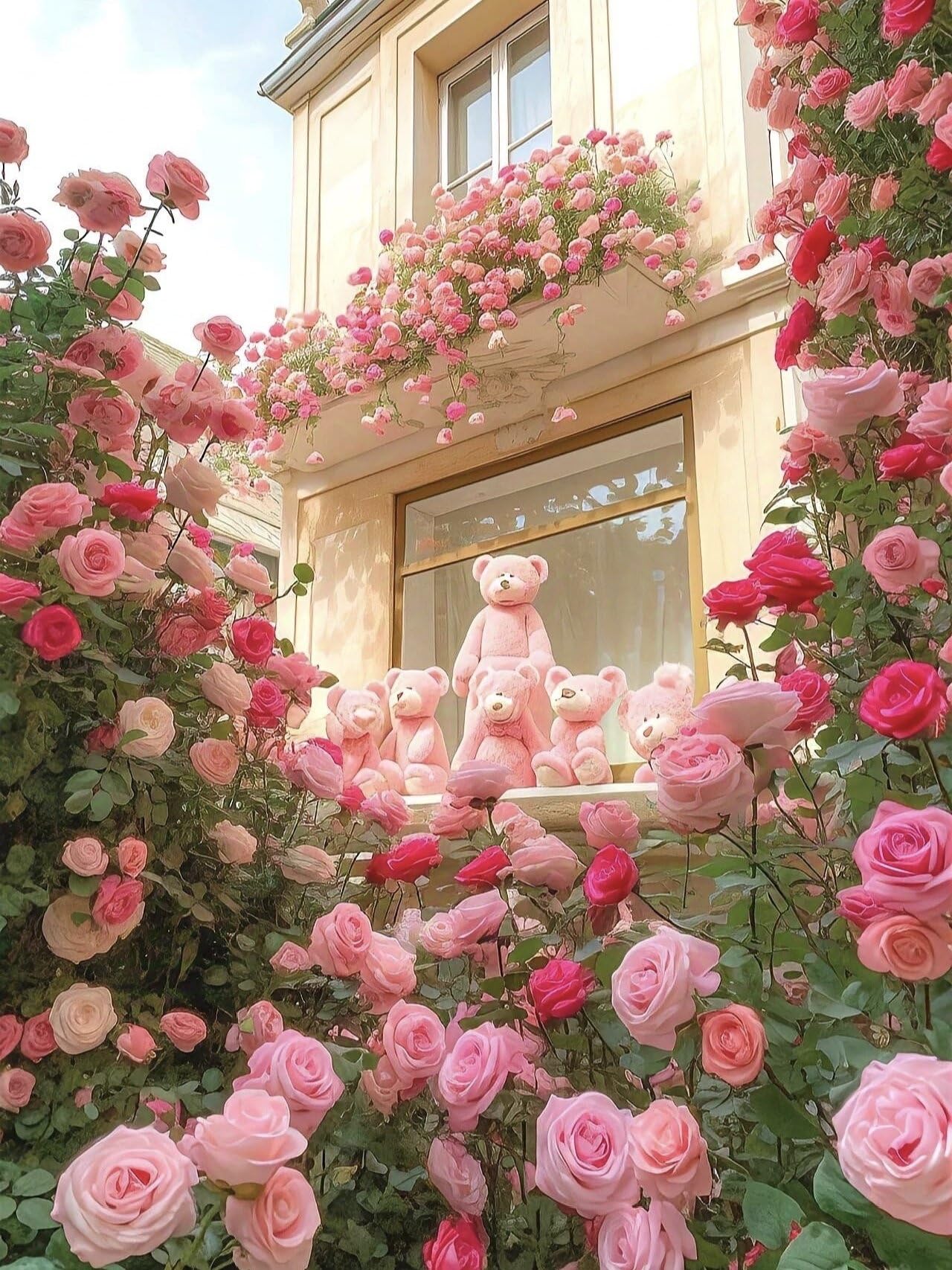 200+ Climbing Rose Seeds for Planting Outdoors - Vibrant Vine Flower, Long-Blooming Ornamental Garden Blooms (Pink)