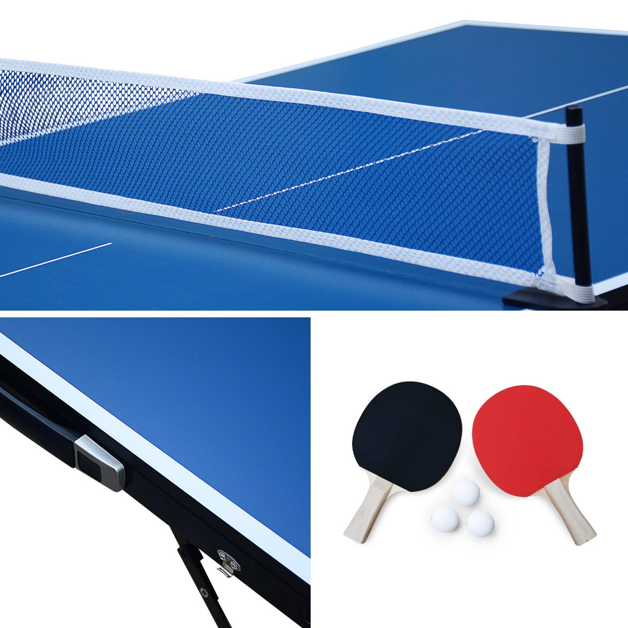 sweeek - Mini-Tischtennisplatte 150x75 cm Indoor, mit 4 Schlägern und 6 Bällen, für den Innenbereich
