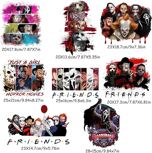 Miniatura 9 de Parches de transferencia para planchar de Navidad, 8 hojas de parches de invierno para planchar para ropa, Halloween, vinilo de transferencia de