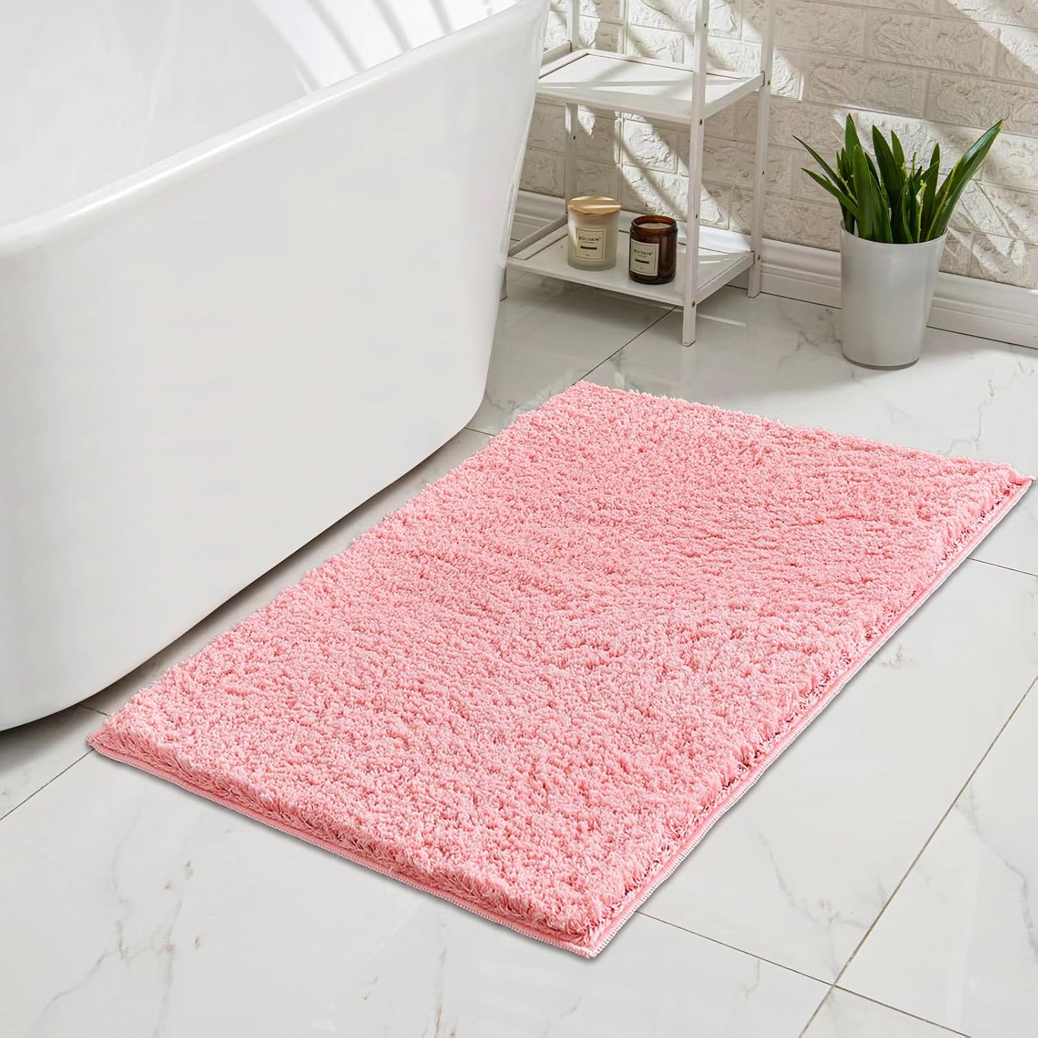 CozeCube Pink Bath mats for Bathroom Non Slip, Ultra Soft