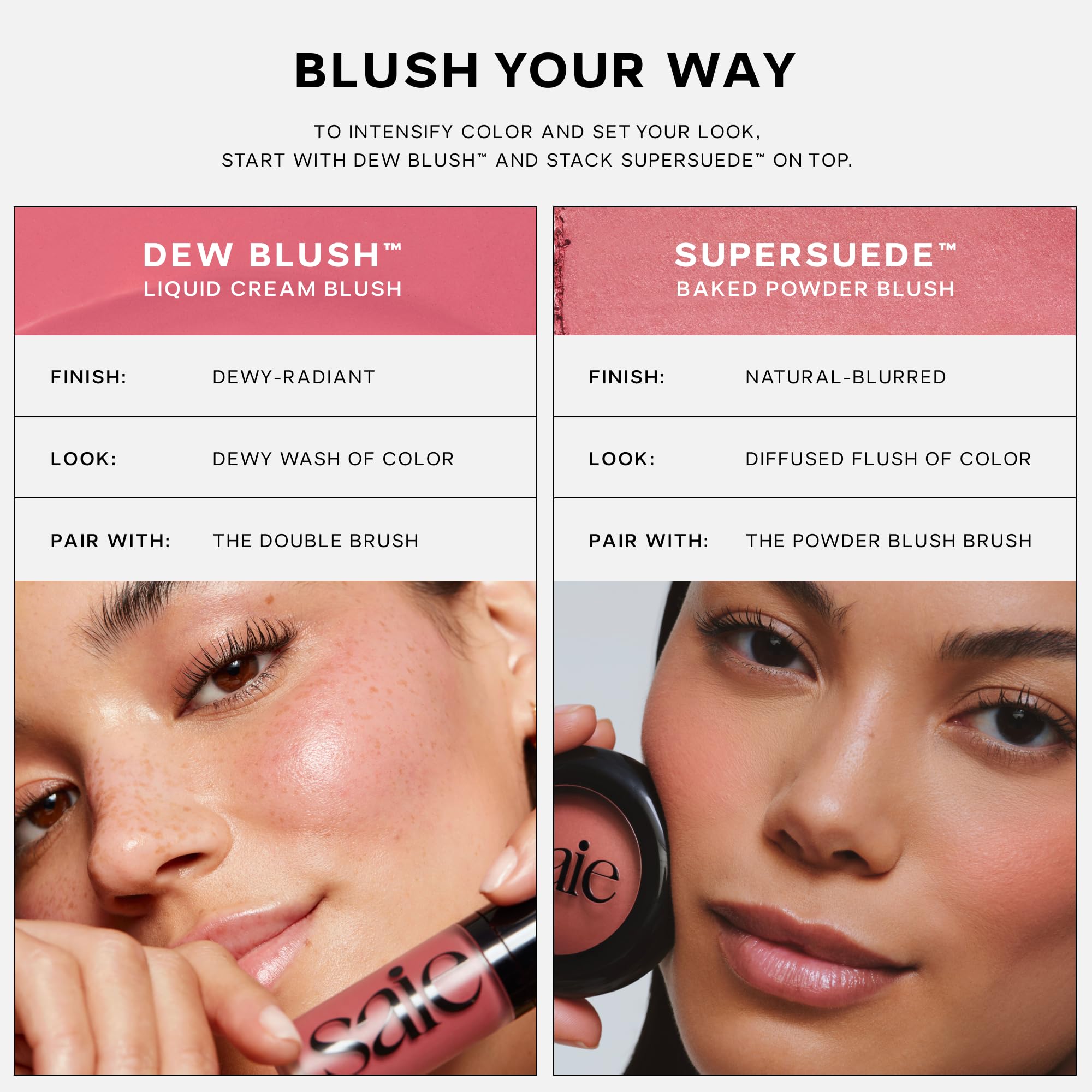 Saie SuperSuede Talc-Free Baked Powder Blush
