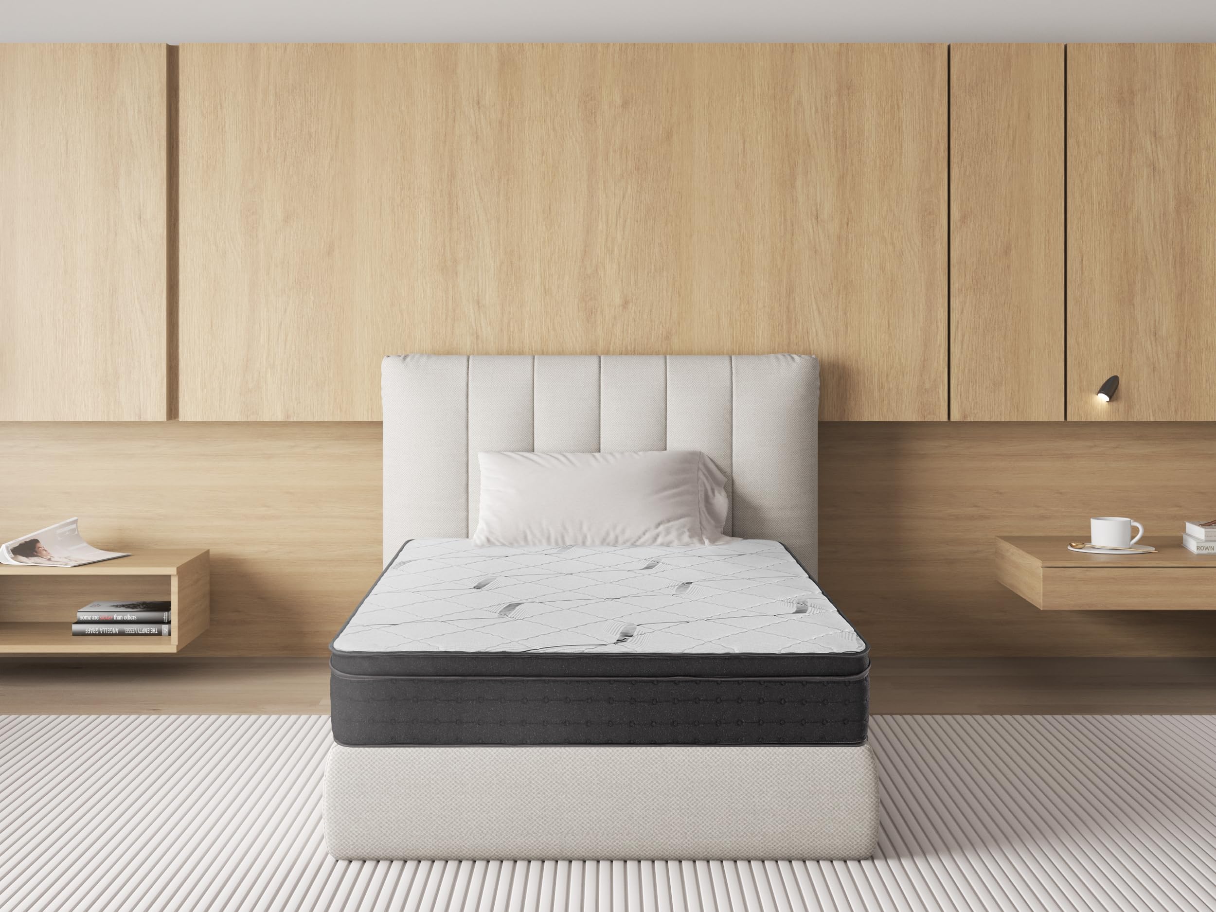 Matelas 90x190CM,Epaisseur 22CM,Luxe Matelas Confort Zones en Mousse à mémoire de Forme, Moelleux et Respirant (90x190x22CM)