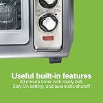 Hamilton Beach Sure-Crisp Air Fryer Toaster Oven with Easy Reach Door, Stainless Steel, 1400W, 6-Slice Countertop Oven, Fits 12" Pizza, Air Fry, Bake, Broil & Toast, 31523G | Large Capacity, Fits 6 Slices or 12" Pizza, 4 Cooking Functions: Convection