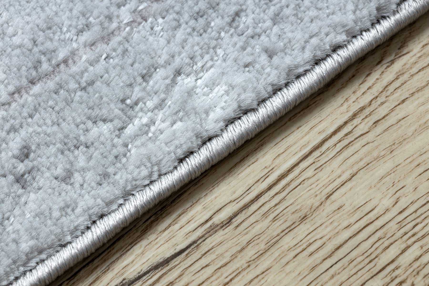 rugsx Tapis de coluoir Structural MEFE pour la Cuisine, Le Hall, Le Couloir, Solide, Moderne, Marbre - Deux Niveaux de Molleton Gris 80x300 cm