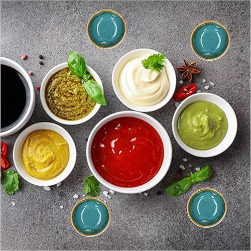 Miniatura 5 de Plato de cerámica para salsa de soja, cuencos pequeños, 3 pulgadas, juego de 4 (azul pastel)