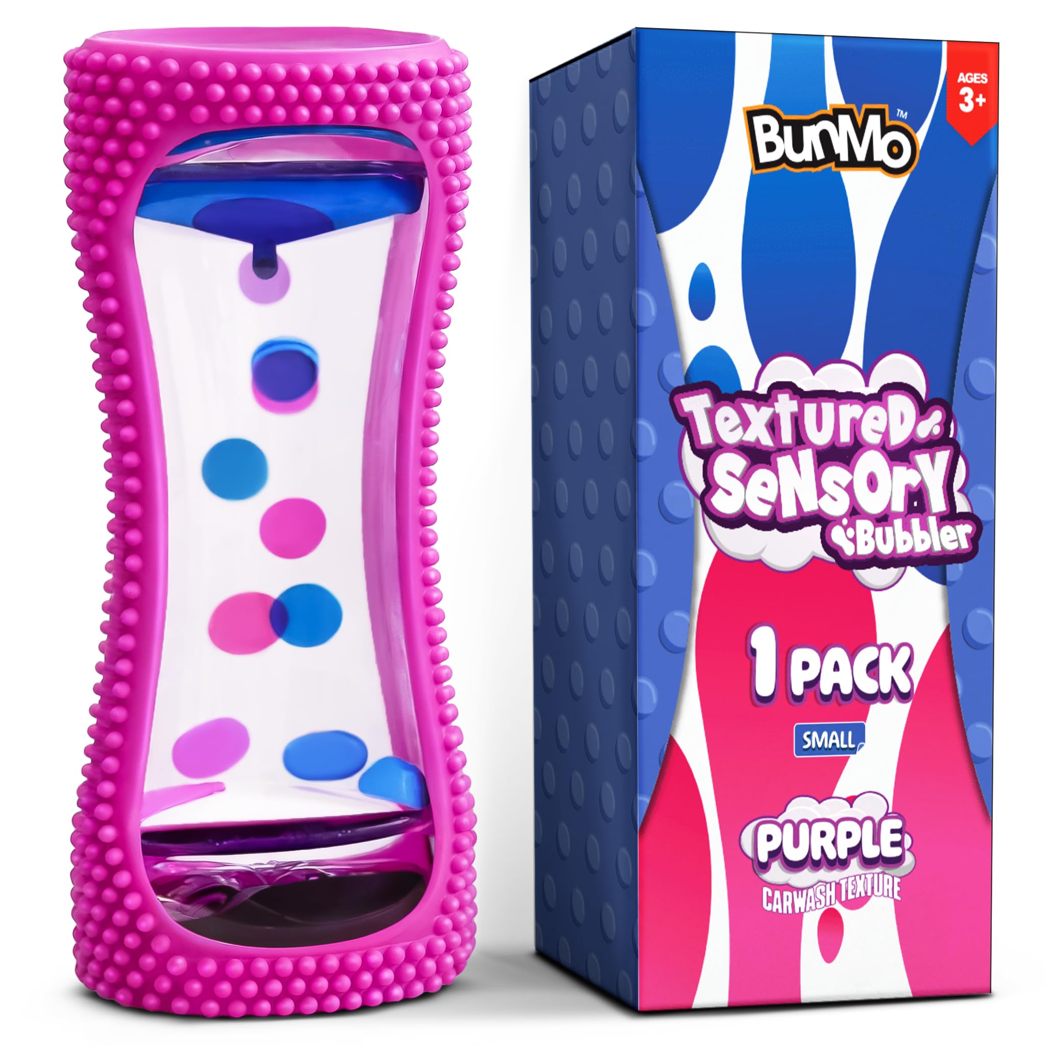 BUNMO Liquid Motion Bubbler Sensory Toy for Kids & Adults – Calming Fidget Toy for Focus & Mindfulness, Fidget Relaxation Timer – Colorful Visual Bubble Timer for Desk & Travel – Purple