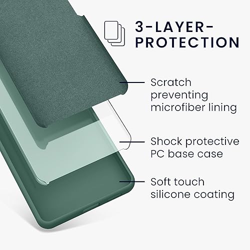 Miniatura 6 de kwmobile Funda Compatible con Samsung Galaxy S22 Funda - Funda de Teléfono de Silicona TPU con Acabado Suave - Verde Bosque