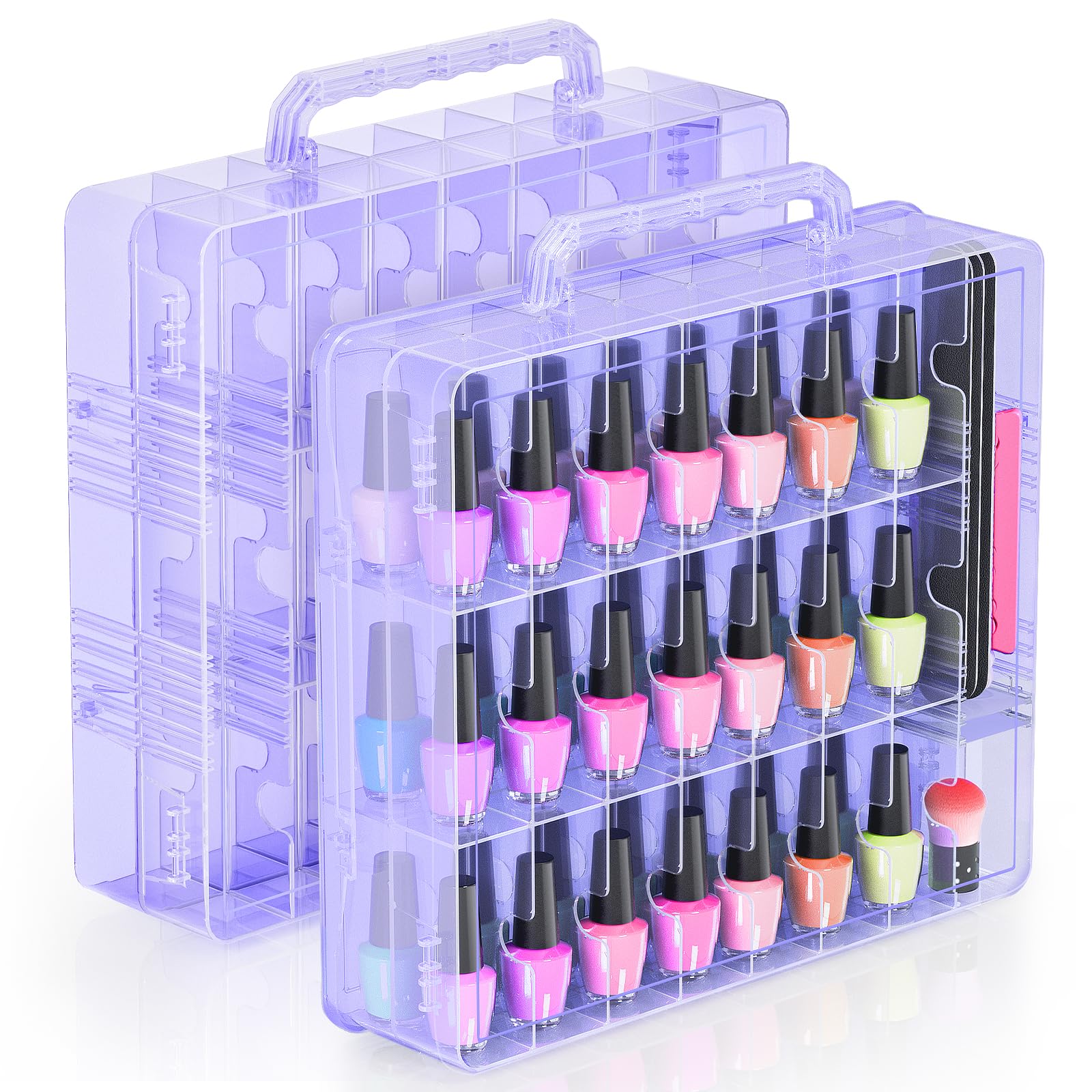 Amazon.com : Beloving 2pcs Nail Polish Organizer, Portable 48