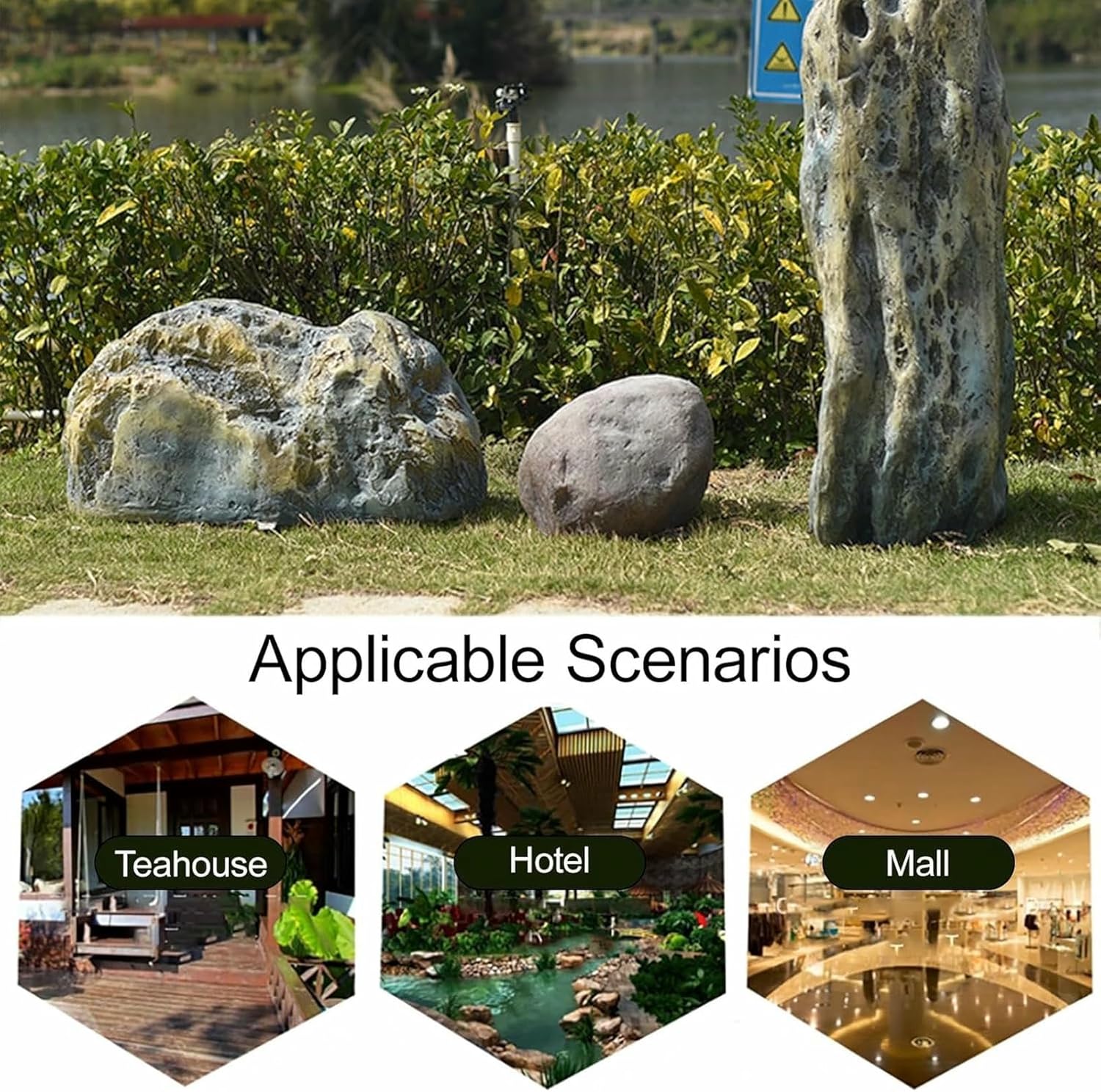 Fake Rocks, Faux Rock Covers for Landscaping, Fake Decorative Landscaping Fiberglass Protection Dome, for Stage Performance and Scenic Decoration