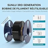 SUNLU PLA Refill Filament 1.75mm, Refill PLA 3D Printer Filament Suitable for Bambu Lab Filament and SUNLU Reusable spools, Dimensional Accuracy +/- 0.02 mm, 1kg per Spool, 4 Pcs, 4 Black - 7