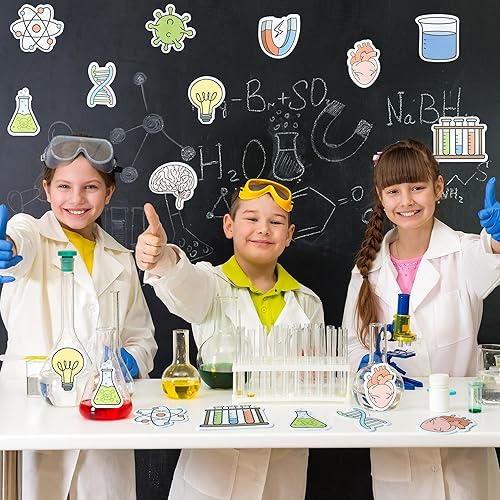 Miniatura 5 de ANGOLIO Notas adhesivas divertidas de ciencia 30P, bloc de notas de química, tubo de prueba, bombilla de corazón y patrón de poción, esenciales para