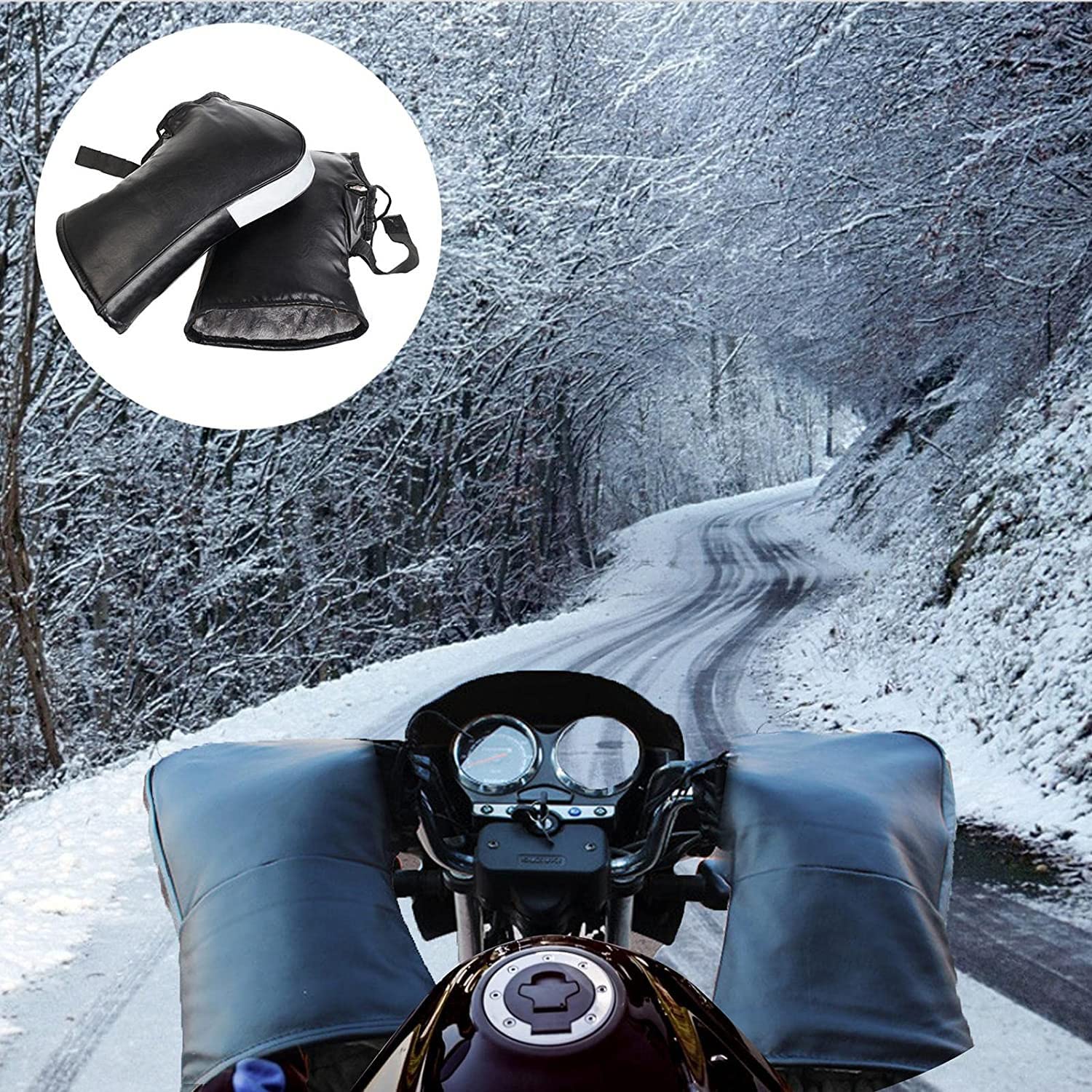 Grube rękawice motocyklowe Wiatroszczelne rękawice motocyklowe Rękawice na kierownicę motocykla Kierownica skutera śnieżnego Rękawiczki z jednym palcem Ciepłe zimowe wiatroodporne rękawice Skuter elek