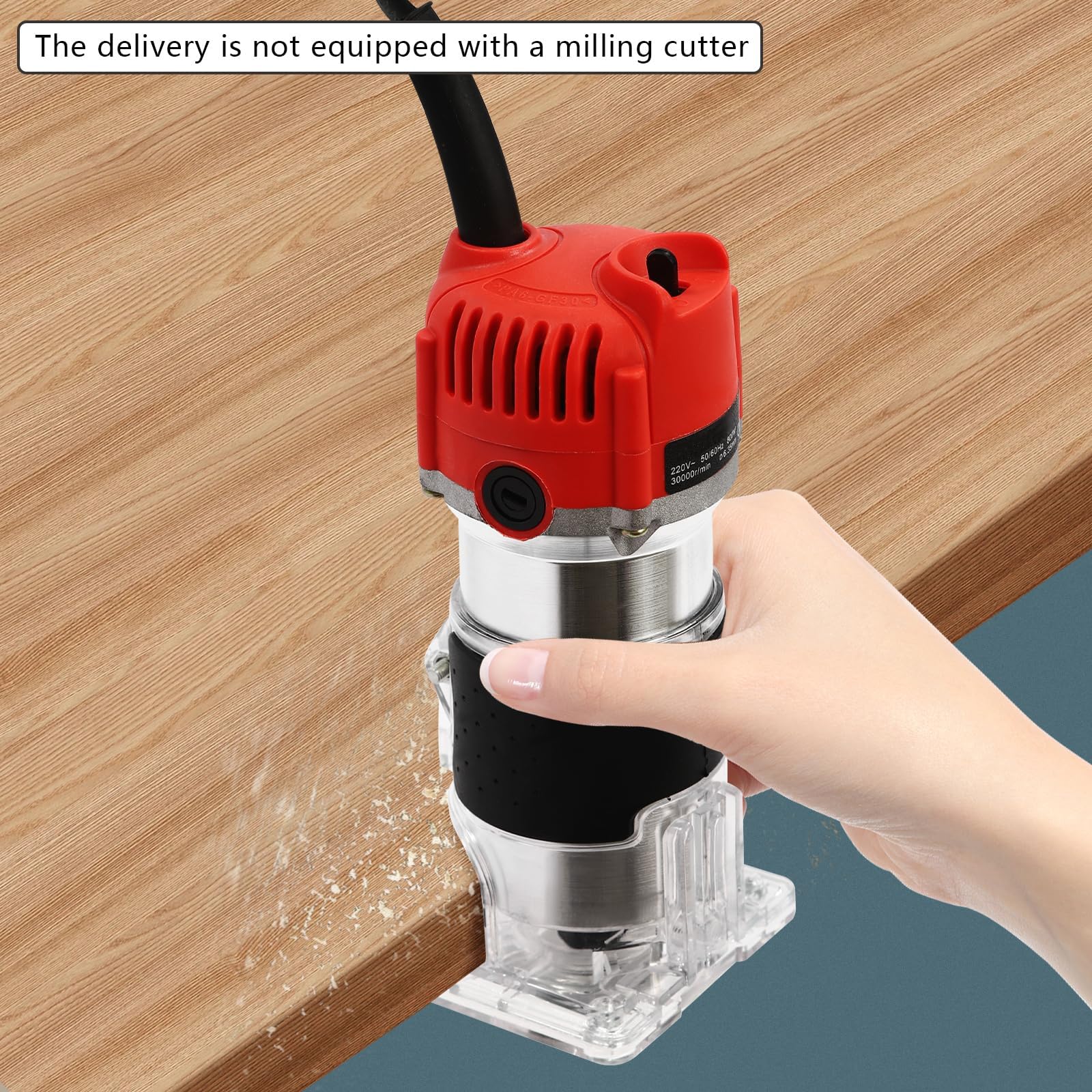 Fresadora de Palma, fresadora de Madera eléctrica de 800 W con 2 Llaves, fresadora de Mano eléctrica, fresadora compacta para carpintería, para ranurado, Recorte y Biselado Profesional(Blue)