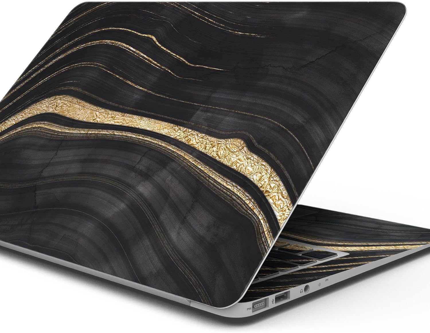 DesignSkinz - Compatible with MacBook Pro 13" w CD Drive (A1278) - Skin Decal Protective Scratch Resistant Vinyl Wrap - Vivid Agate Vein Slice Foiled V9