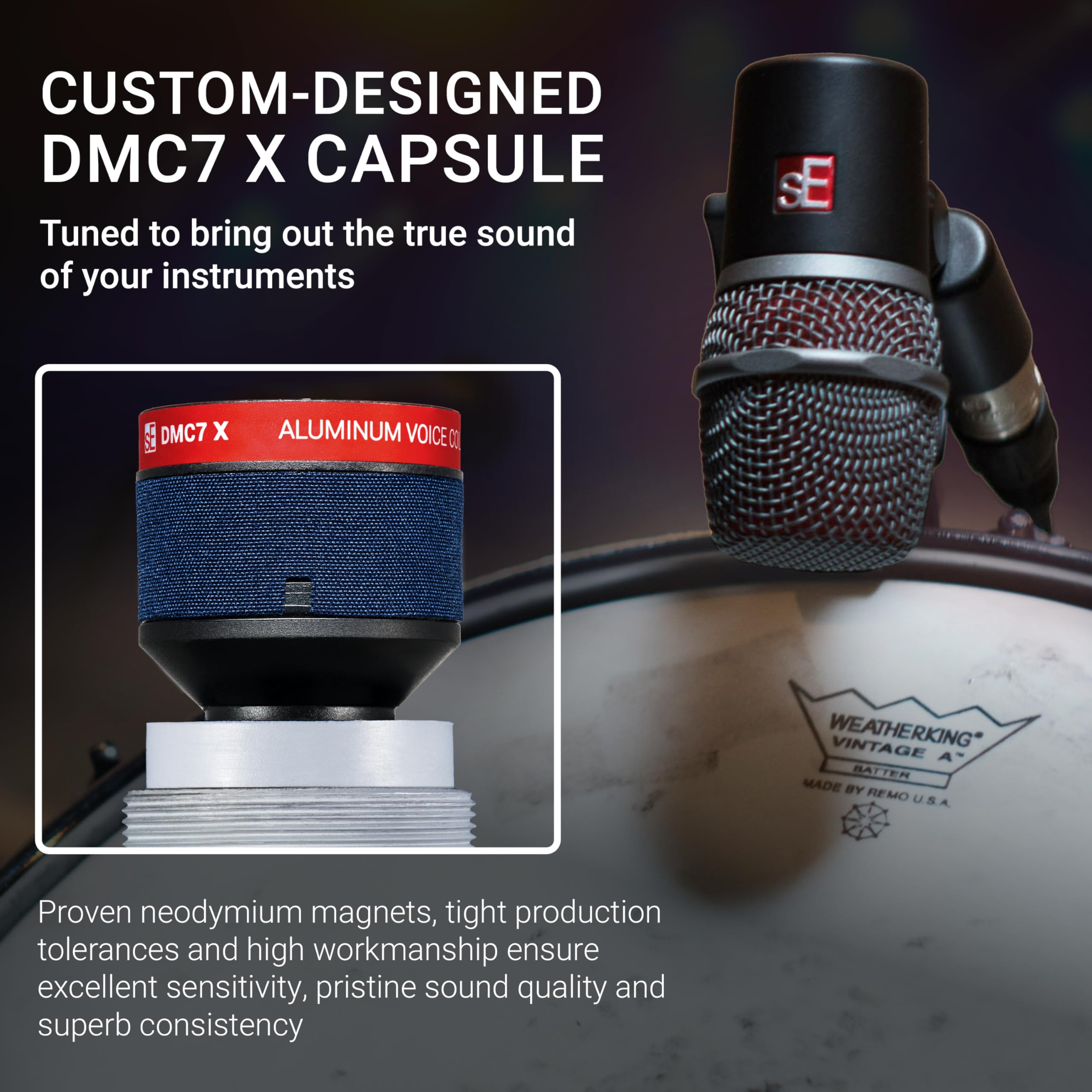 Amazon.com: SE ELECTRONICS V BEAT Drum Mic - Compact Dynamic