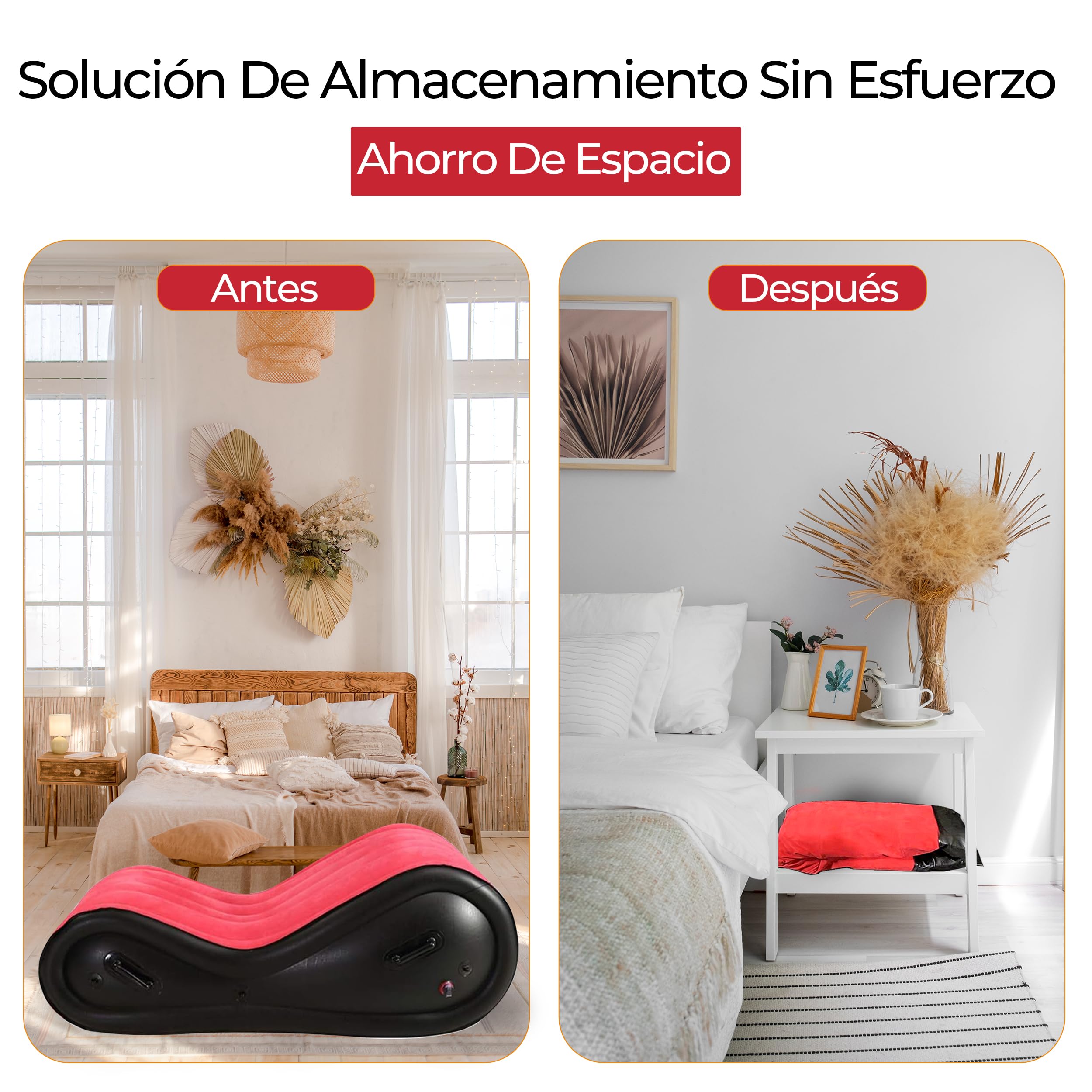 Sofá Tantra Hinchable para Parejas – Diván Erótico BDSM con Kit de Juegos Sensuales, Posiciones Cómodas y Accesorios para Dormitorio Íntimo y Experiencias Románticas