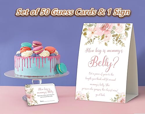 Miniatura 3 de Juego bohemio para baby shower, con texto en inglés "How Big Is Mommy's Belly Baby Show", decoraciones de baby shower, género neutro, mide el