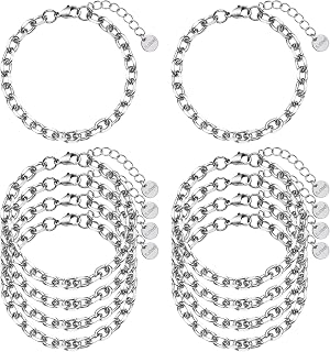 UMAOKANG 10 Pack Stainless Steel Bracelet Chain Bulk for Jewelry Making