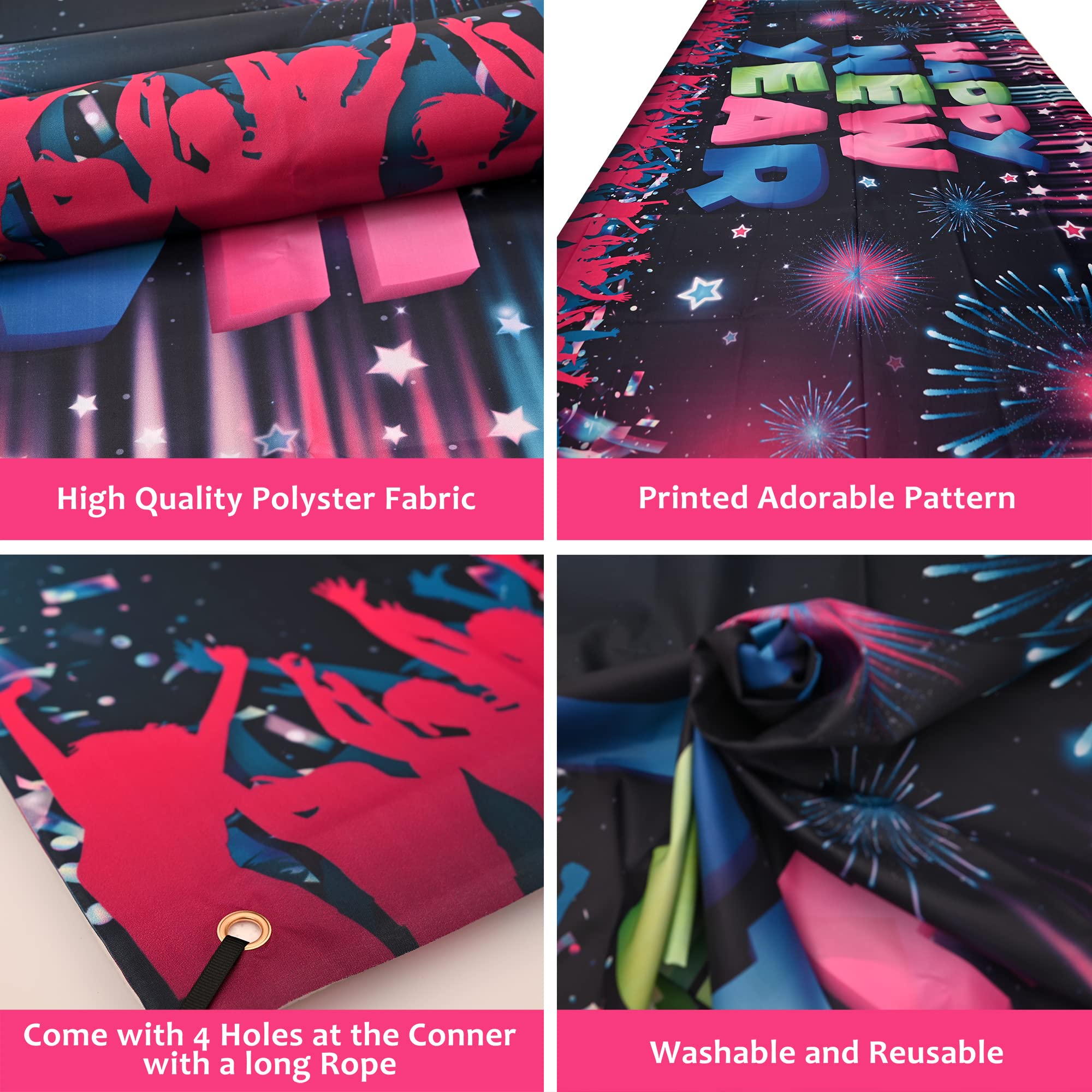 Snapklik.com : XtraLarge Neon Happy New Year Banner - 72x12 Inch New ...