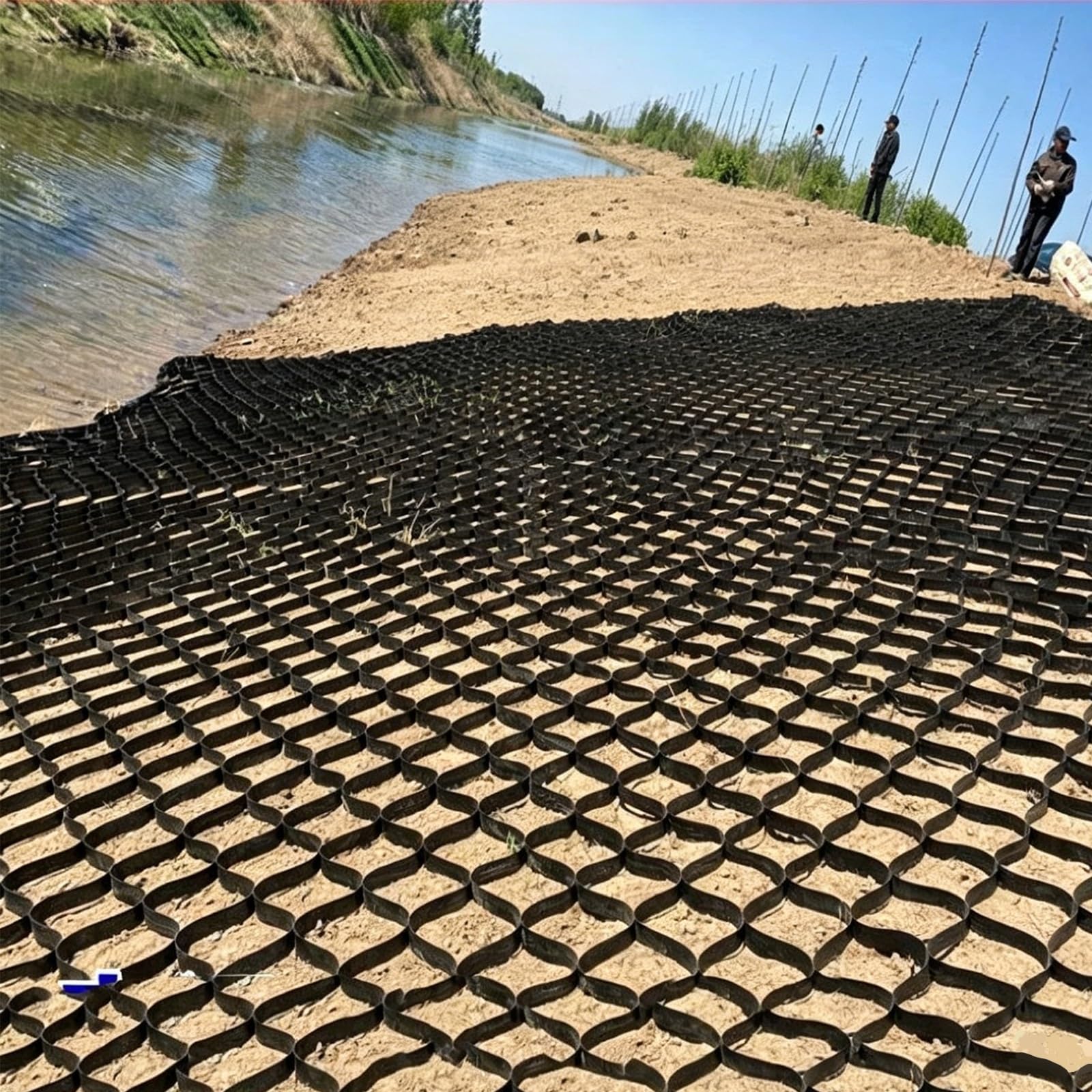 Lzmzmq H 10Cm/4In Reusable Geocels Slope Erosion Control, Interlocking Gravel Stabilizer Grid For Walkway/Landscaping/Driveway, Paver Base Panels With Drain Hole(6X6ft/2X2m)