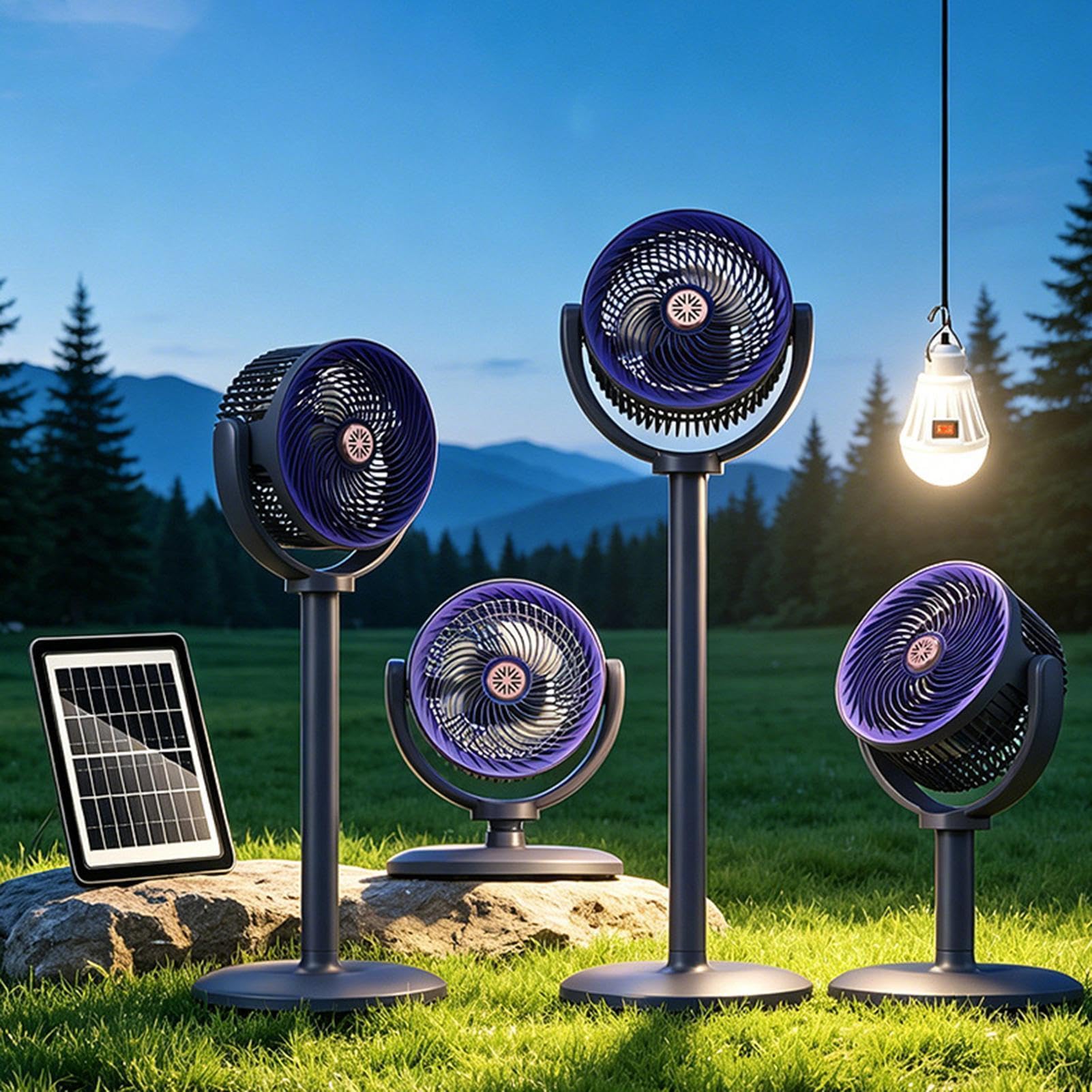 Ventilador Vertical Alimentado Con Energía Solar Silencioso, Recargable Por | Ventilador Solar De Suelo Vertical Para Dormitorio Oficina Camping Jardín Balcón Patio