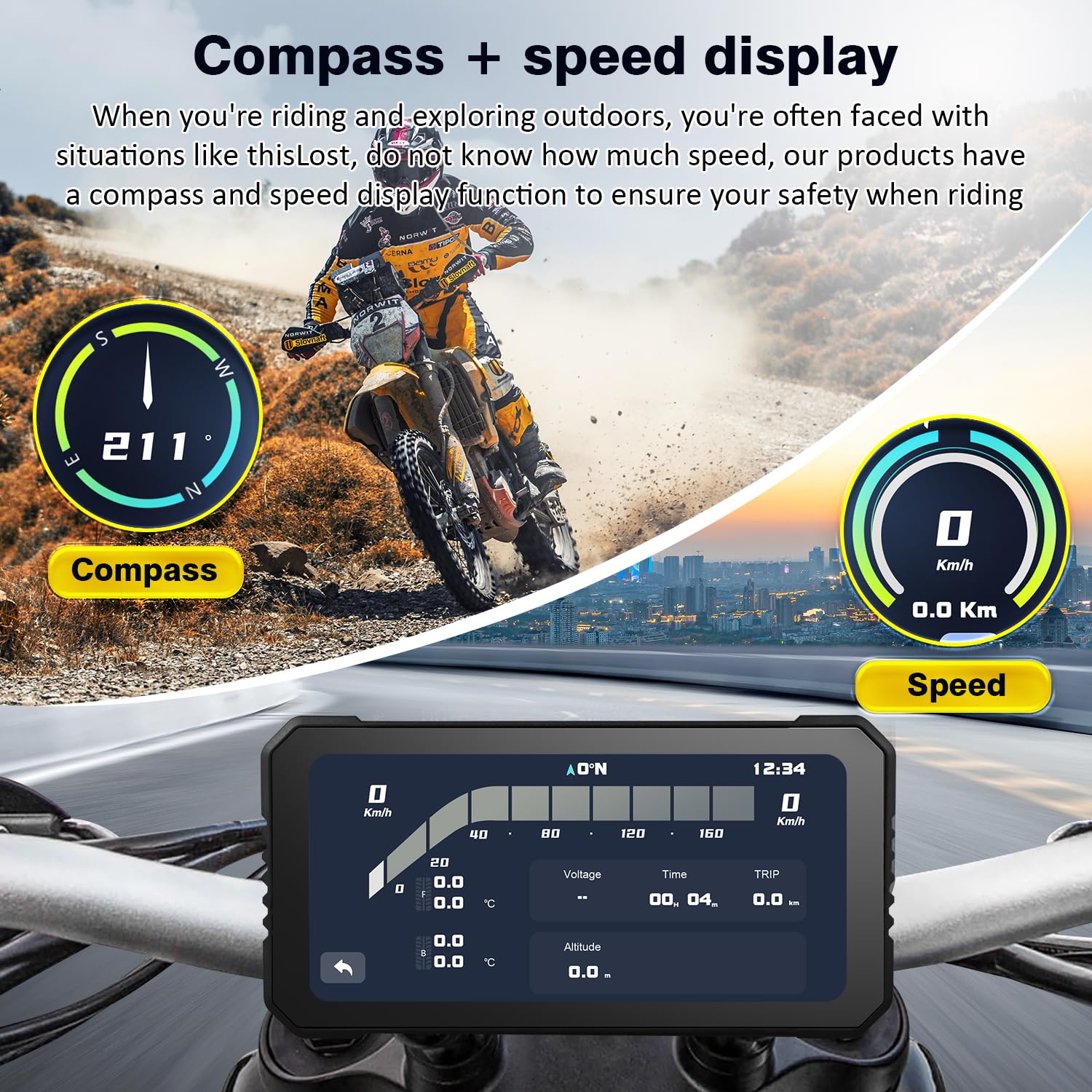 Wireless CarPlay Android Auto Schermo Moto 6,25 Pollici Touchscreen IP67 GPS Dual Bluetooth Telecomando